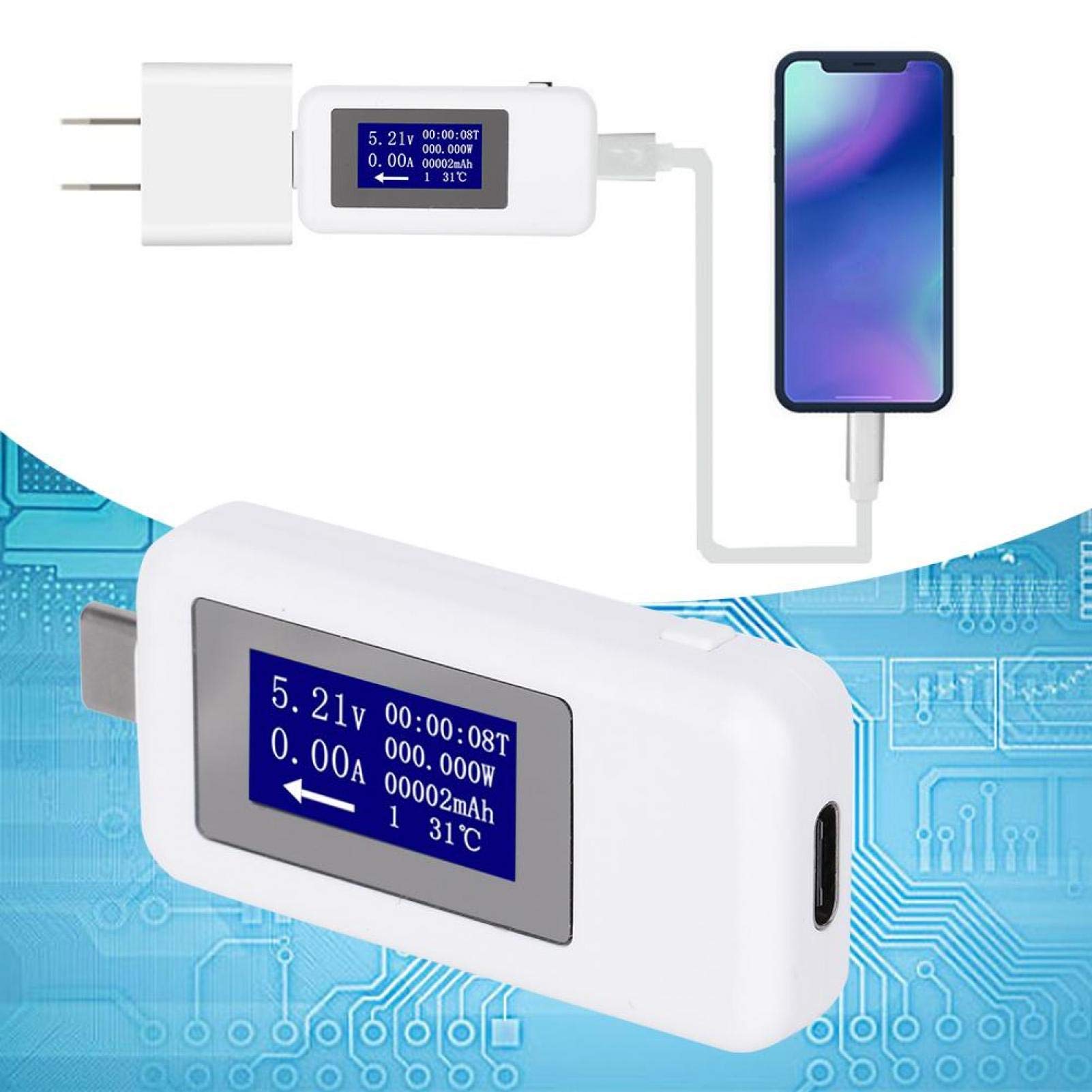 USB-C Tester Mit Display – Bidirektionales Voltmeter Für Ladegeräte & Kabel, Misst Strom, Spannung, Leistung Bis 155W – Praktisch & Präzise