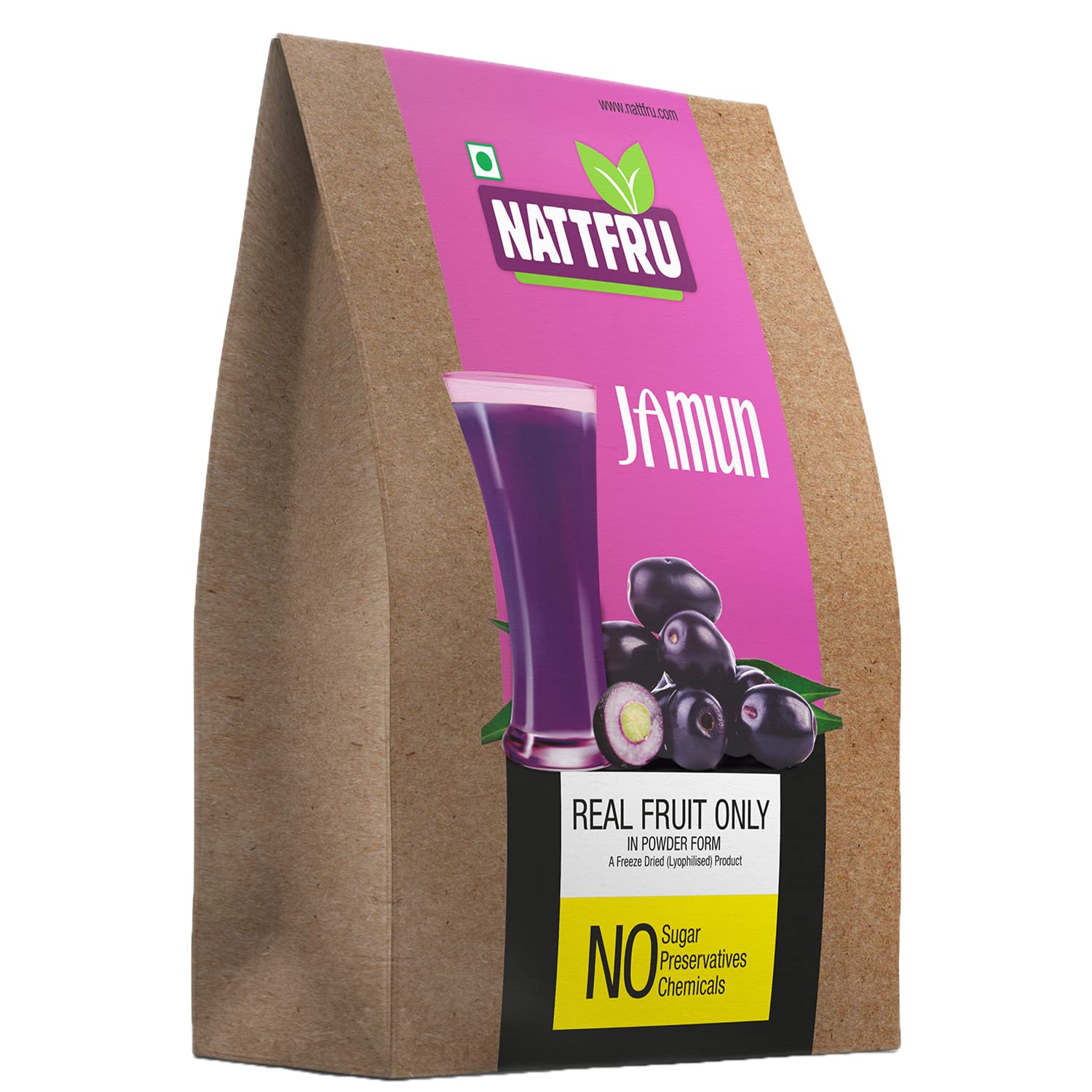 Nattfru Natural Jamun Fruit Juice Powder 60g with No Added Sugar and Preservatives and 4 Servings, Helps in digestion, Purify Blood, Easy to Make Healthy Beverage, Instant Refreshing Drink - Pack of 1 (B0C373YLXL) Amazon Price History, Amazon Price Tracker