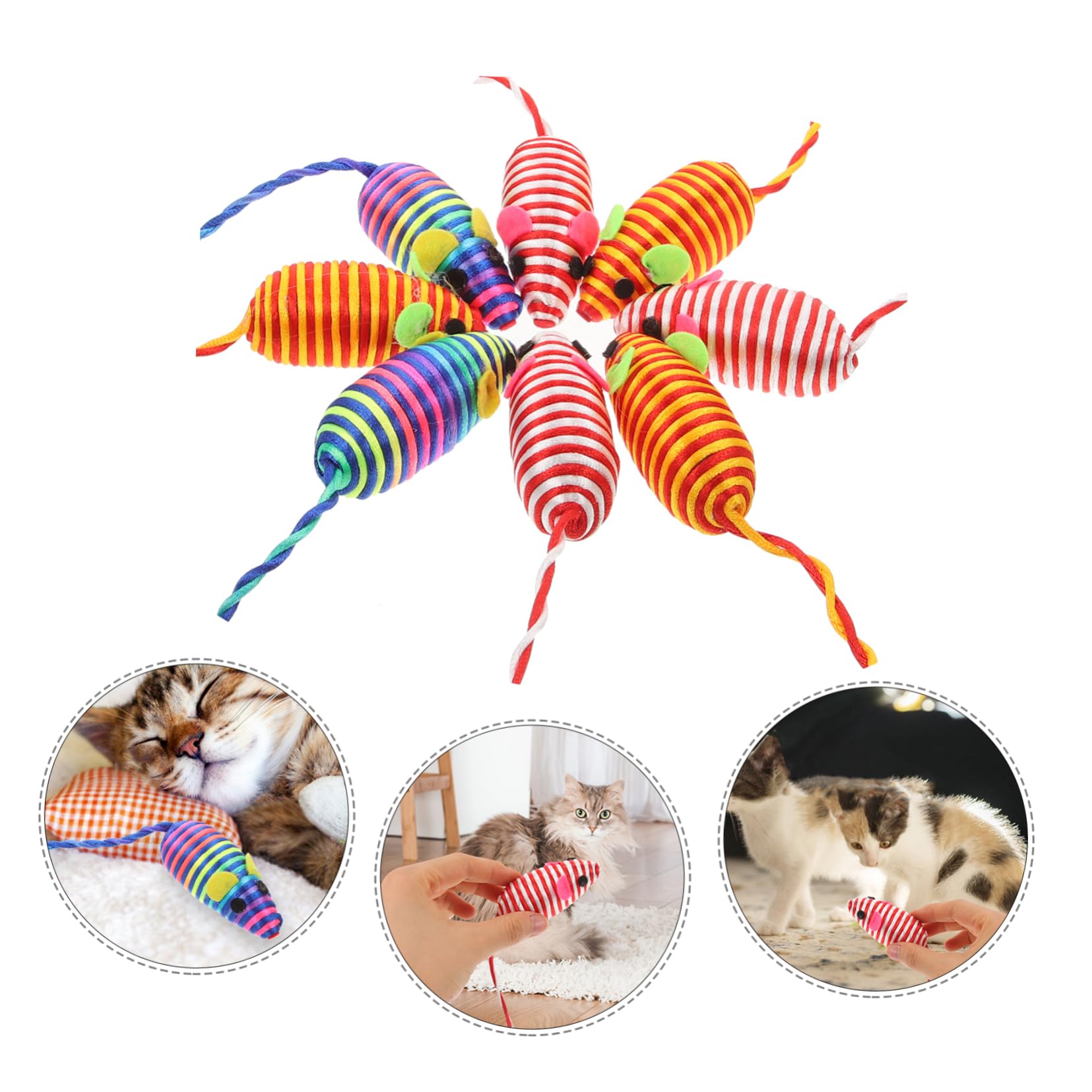 Milisten 40piezas Juguete Interactivo para Gatos De Ratones De Tejidos Juguetes De Caza para Estimulación y Diversión Gatos Domésticos