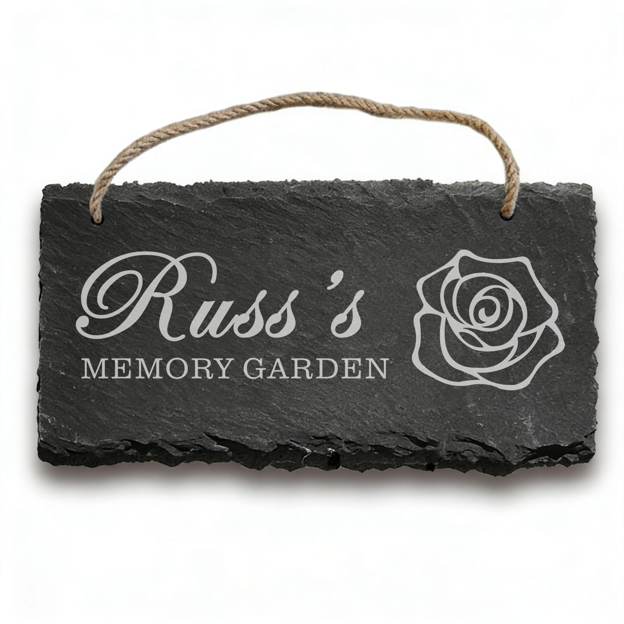 Slate Garden Plaques Personalised House Signs Outdoor Decoration Man Cave Door Signs for Outside or Inside (Flower)
