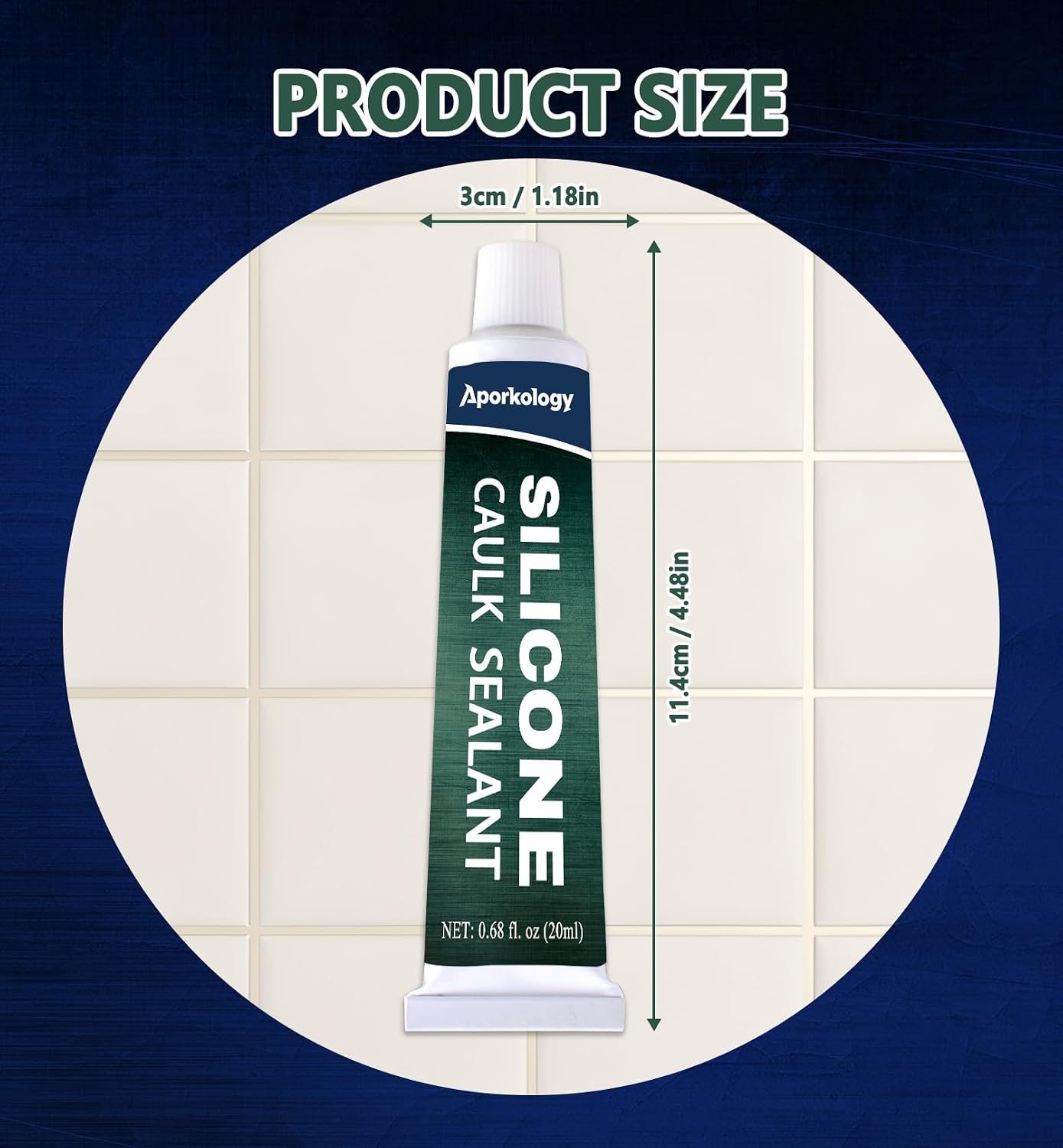 Clear Silicone Caulk Waterproof Silicone Sealant, 0.68 fl.oz(20ml)*2