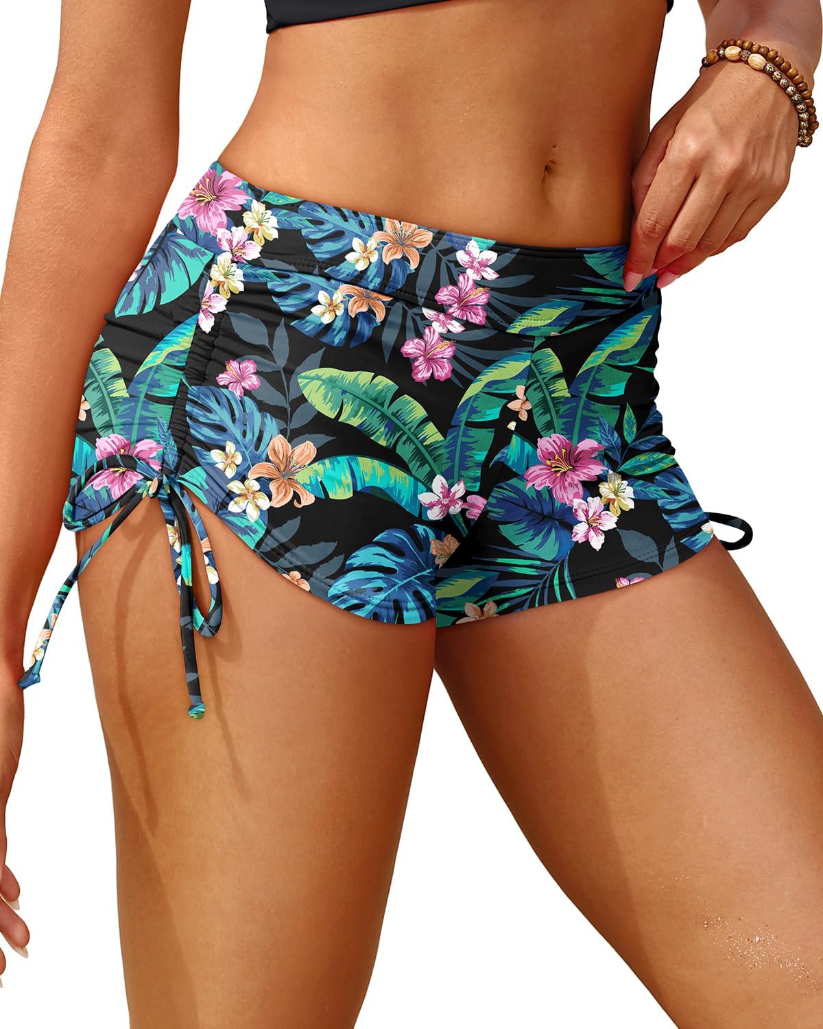 Holipick Women Swim Shorts Tummy Control Swim Bottoms Boyleg Swimsuits Shorts Bathing Suit Bikini Bottoms