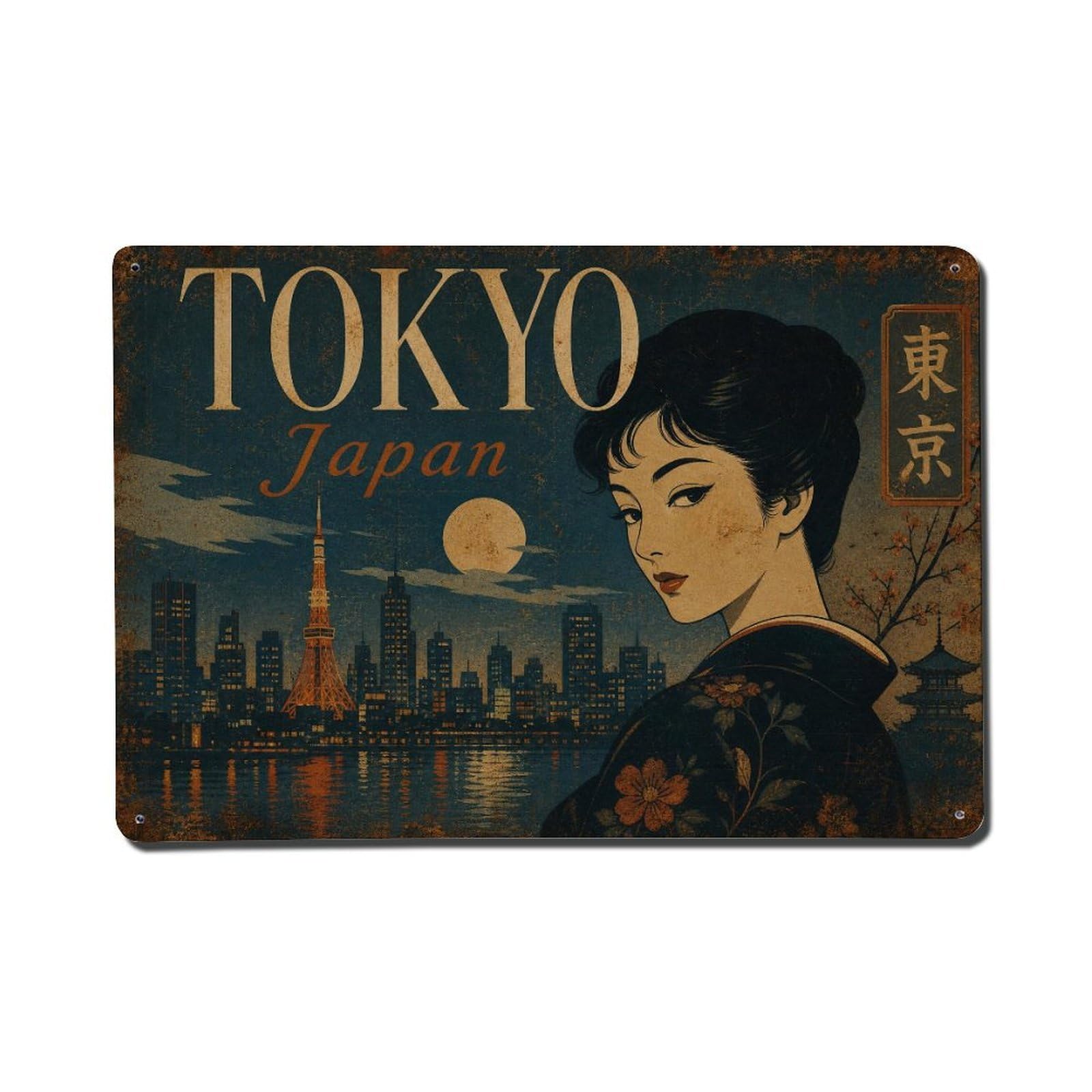Gead 8X12inch Style Vintage Travel Tokyo Japan Mystique Metal Tin Sign
