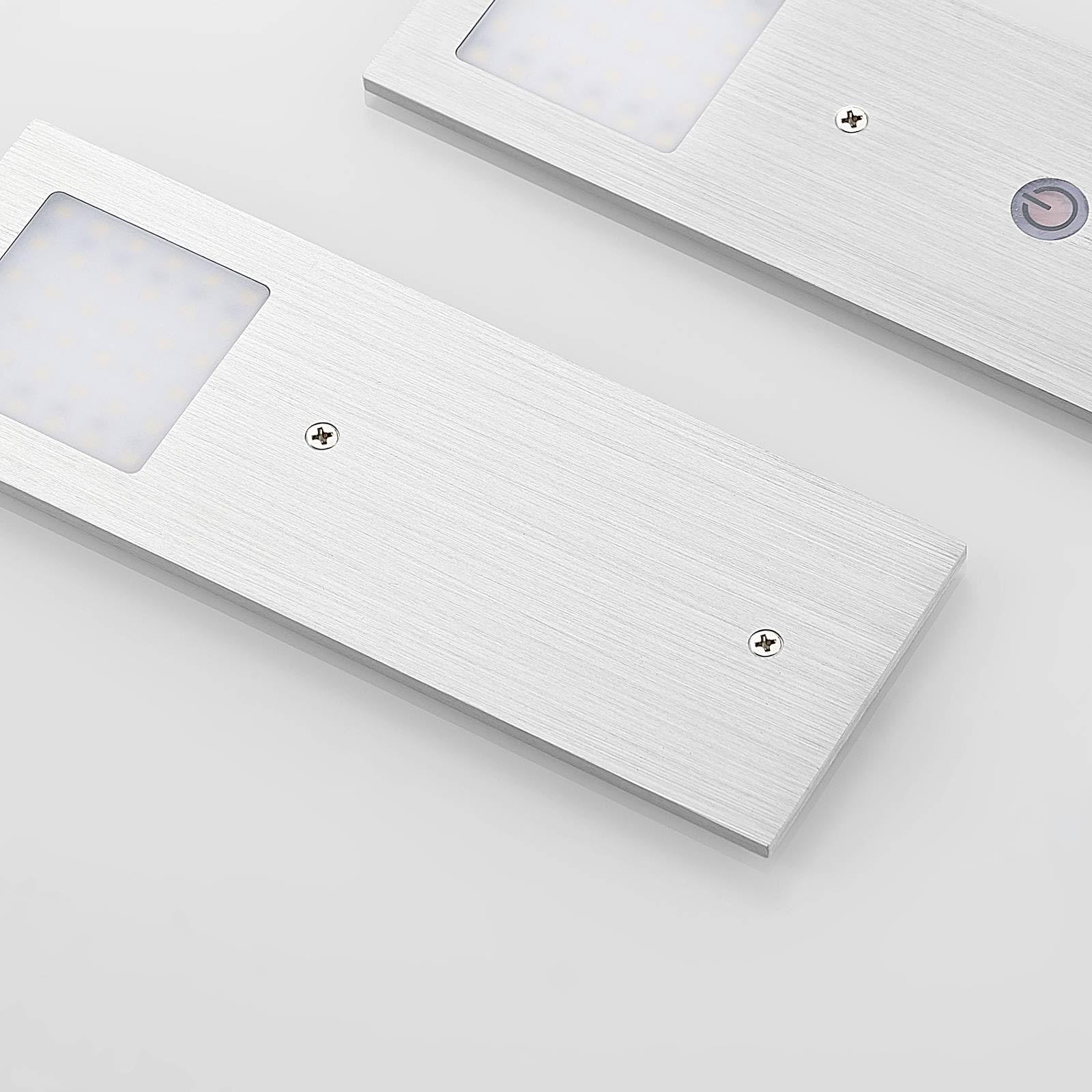 Arcchio 3er Set LED Unterschrankleuchten Nortra dimmbar (Modern) in Alu aus Aluminium (3 flammig,) - Unterbauleuchten Wohnzimmerleuchte