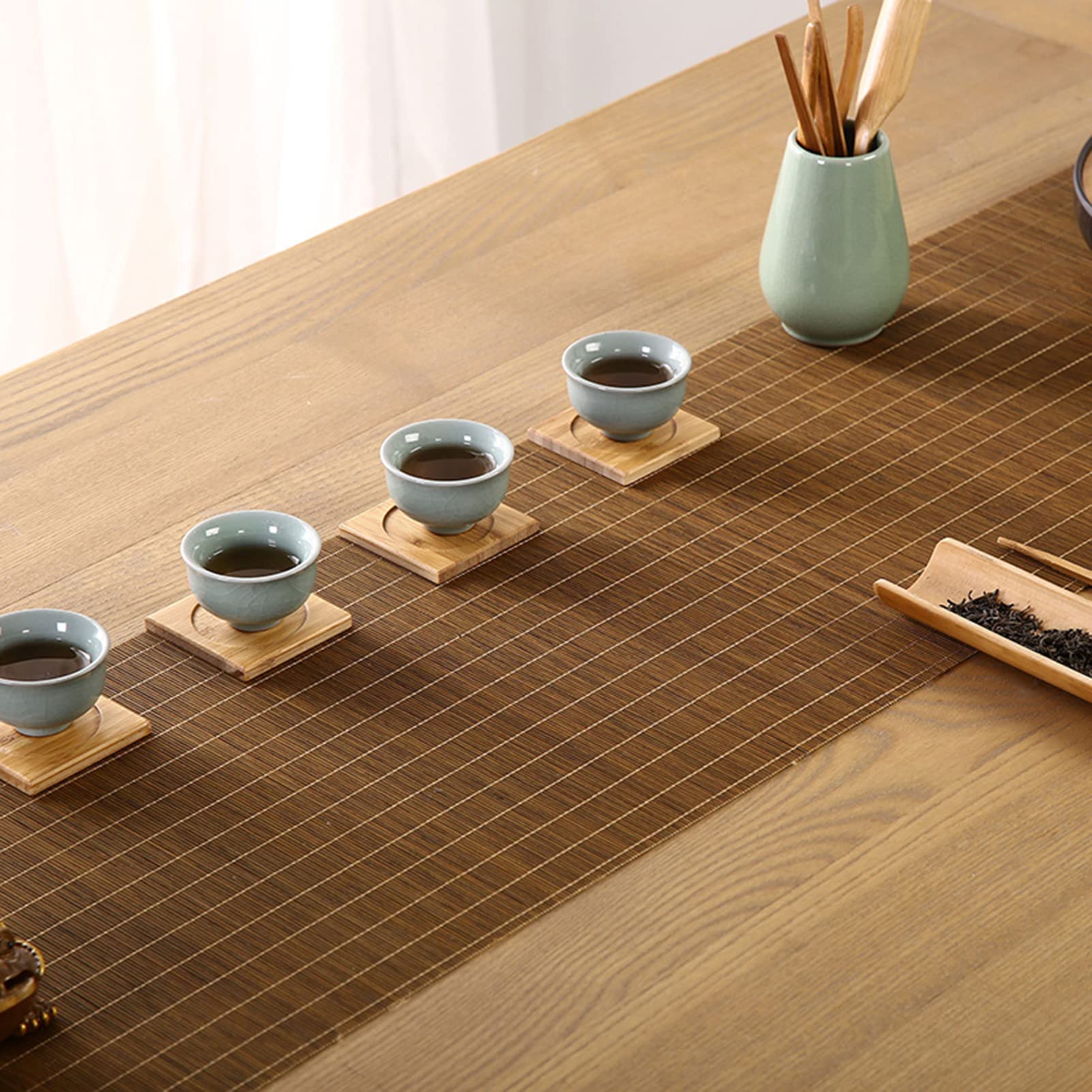 Caminos de Mesa Runners De Mesa Tejidos A Mano De Seda De Bambú Natural, Alfombra De Té Que Aislan Al Calor para Un Restaurante De La Casa De Té De La Granja, 5 C(Size:40×300cm,Color:C)
