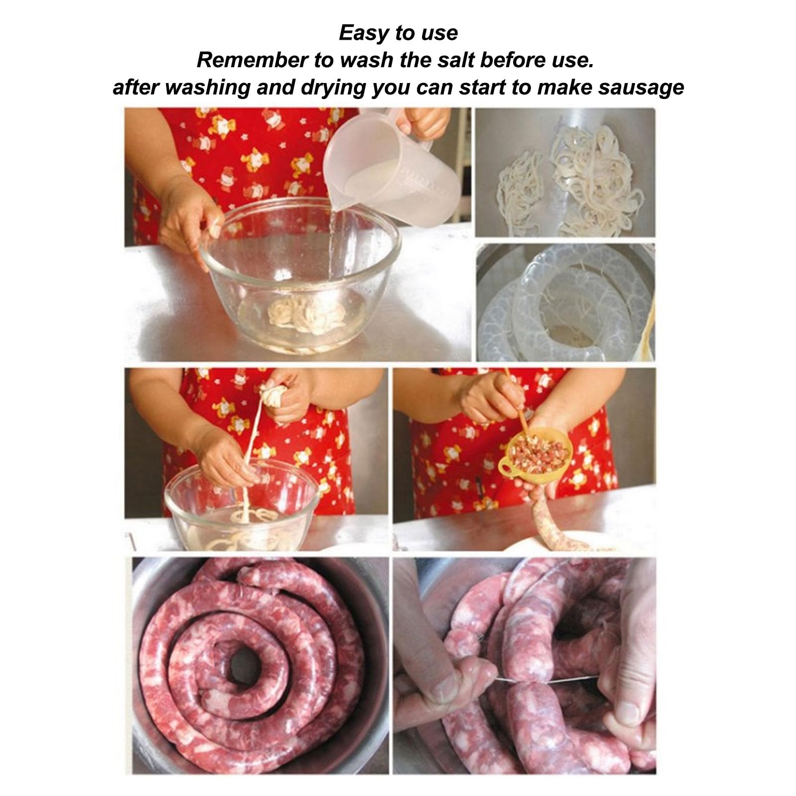Schweinswurstdarm, Darmdarm für Selbstgemachte Würstchen, Snackwurstdarm, Deutsche Bratwurst (Typ 9)