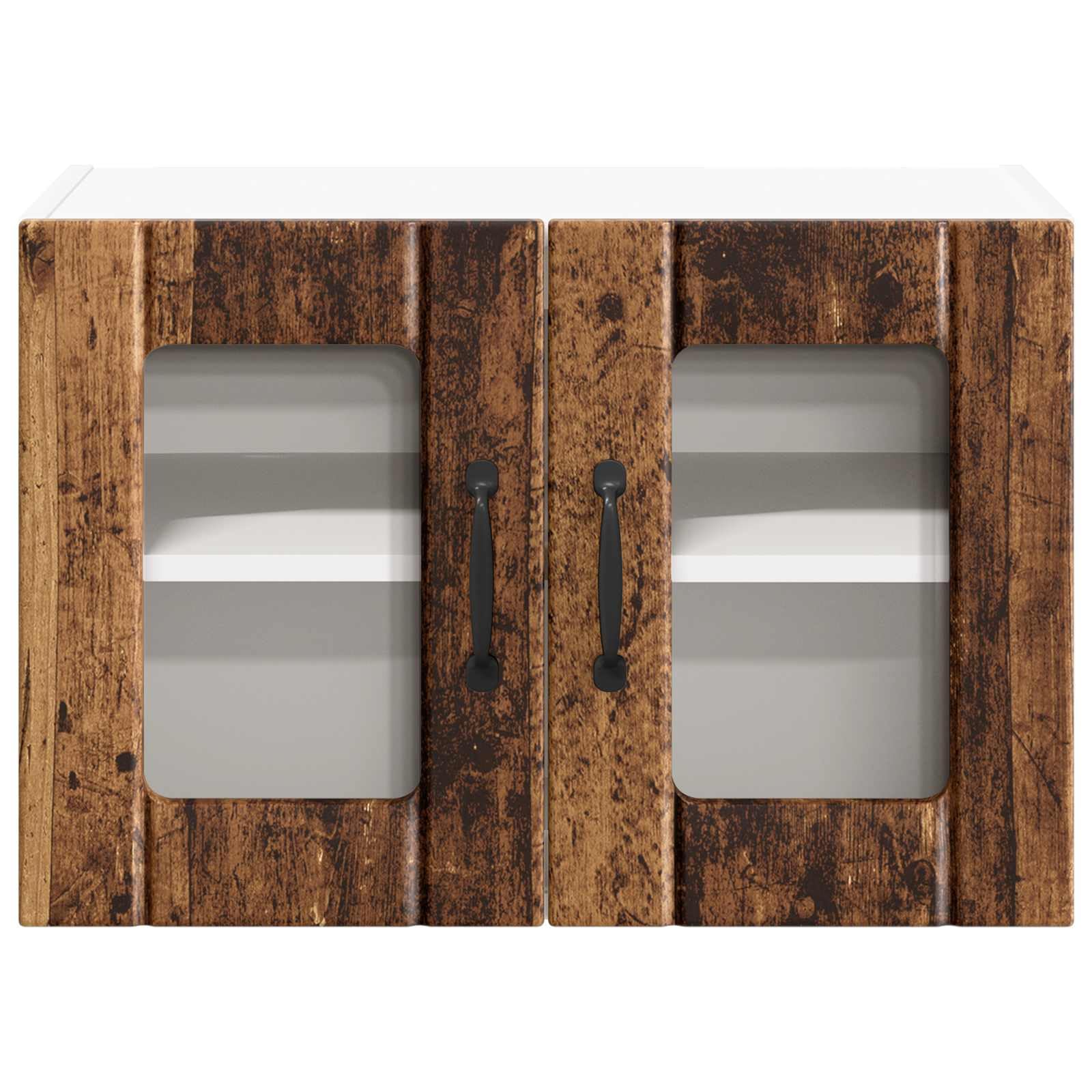 Lucca Armoire murale en verre en bois vieilli 60 x 31 x 40 cm