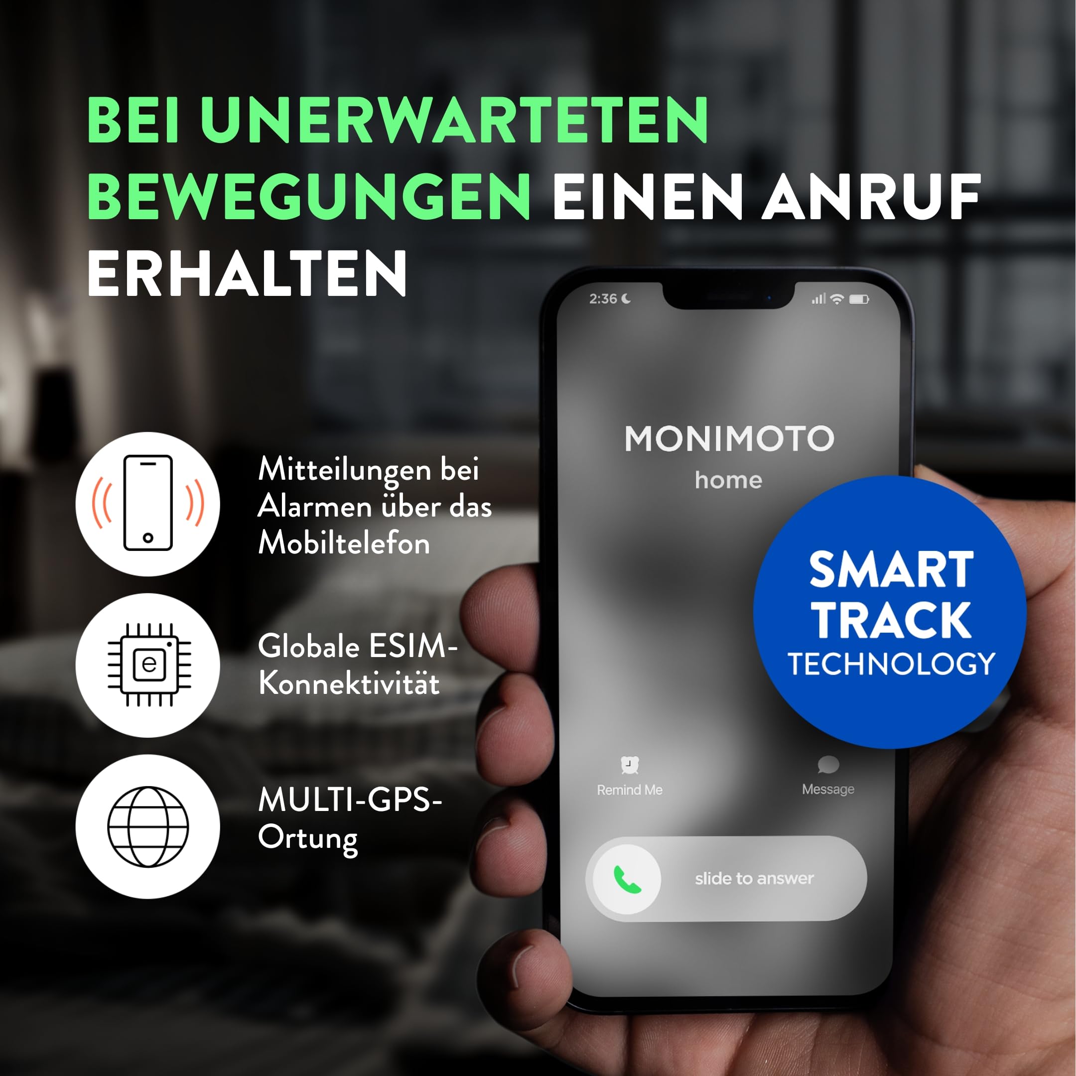 MoniMoto 7 GPS Tracker Motorrad - Diebstahlwarnanlage mit DIY-Installation, Keine Verkabelung erforderlich - Ortungsgerät für Autos, Roller, Quads, ATV, Schneemobile
