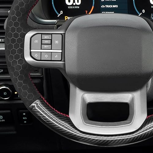 Miniatura 57 de MEWANT Hand Stitched Car Steering Wheel Wrap Cover for Ford F-150 2021-2023 / F-150 Lightning 2022-2023 Steering Wheel Accessories