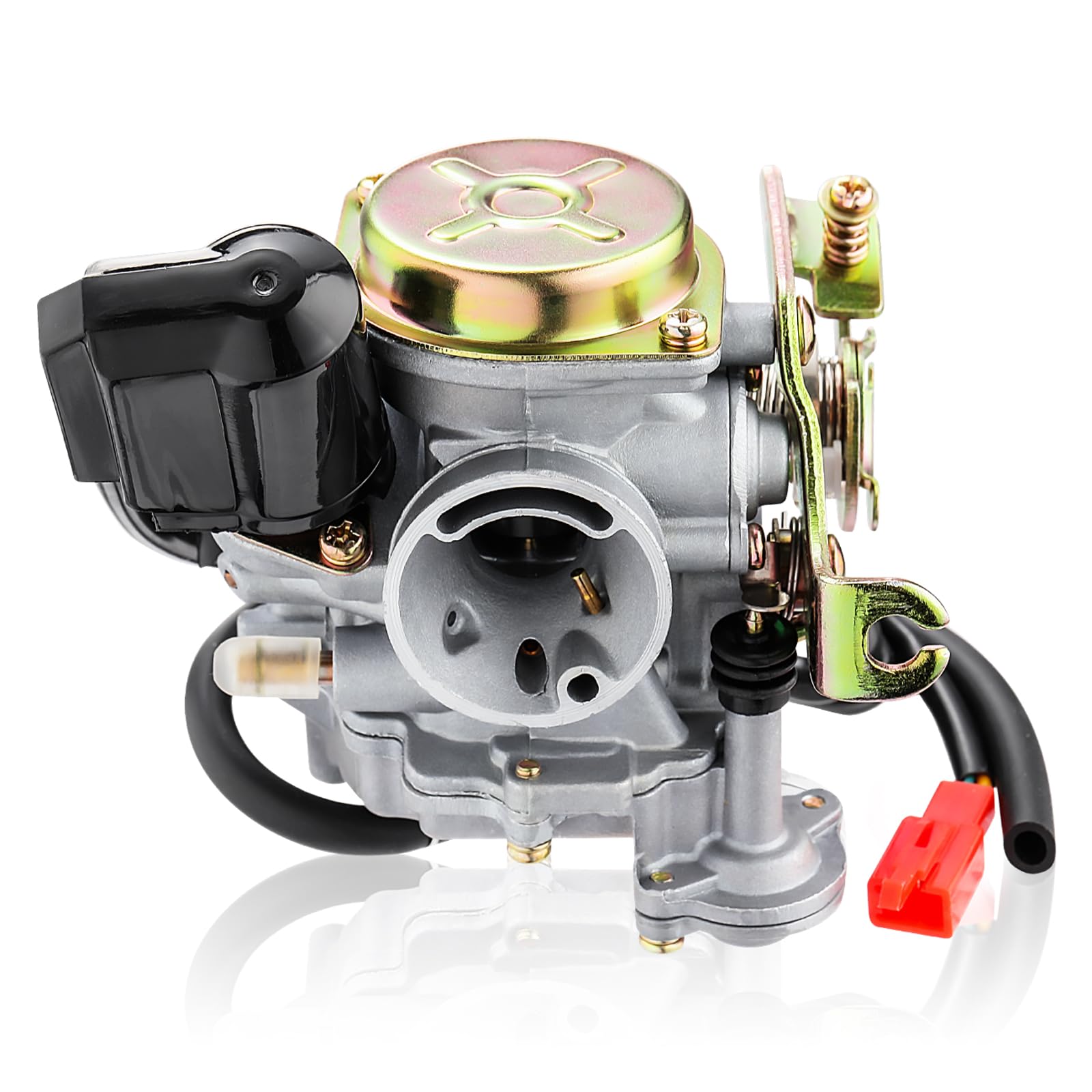 GEARMONSTER 18mm Roller Vergaser Vergaser und Ansaugstutzen für Rex RS 400/RS 450/RS 460/GY6 50cc/GY6 60cc Inkl. E-Choke
