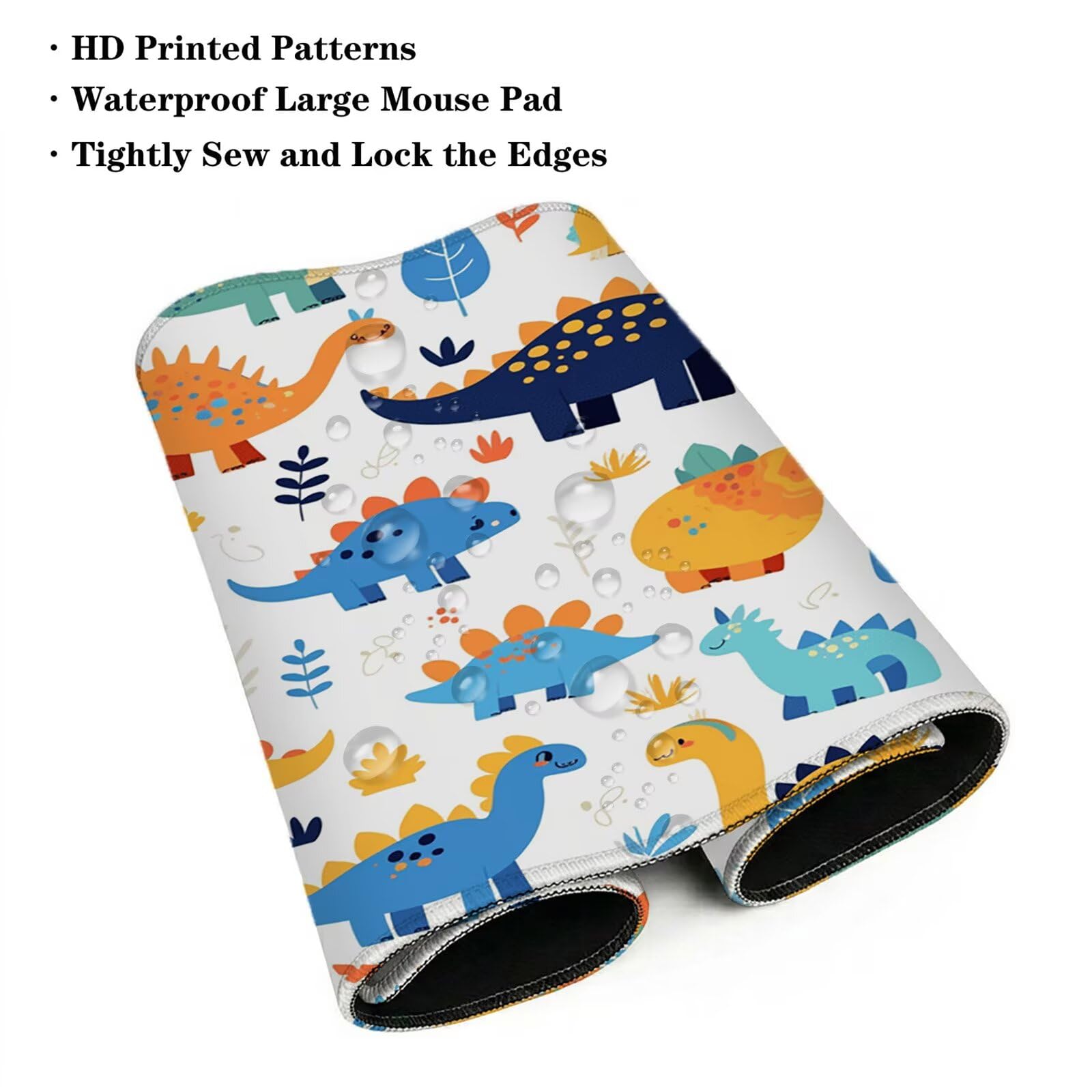 Alfombrilla Escritorio Grande 1200 x 600 x 3 mm, Alfombrilla Ratón Gaming XXL, Cuento De Hadas Tapete de Ordenador, Base Antideslizante y Bordes Reforzados, Impermeable Desk Mat (Dinosaurio) L-x7692