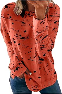 Yihaojia Womens Crewneck Long Sleeve Pullover Cute Graphic Plus Size Drop Shoulder Sweatshirt Fall Tops and Blouses 2023