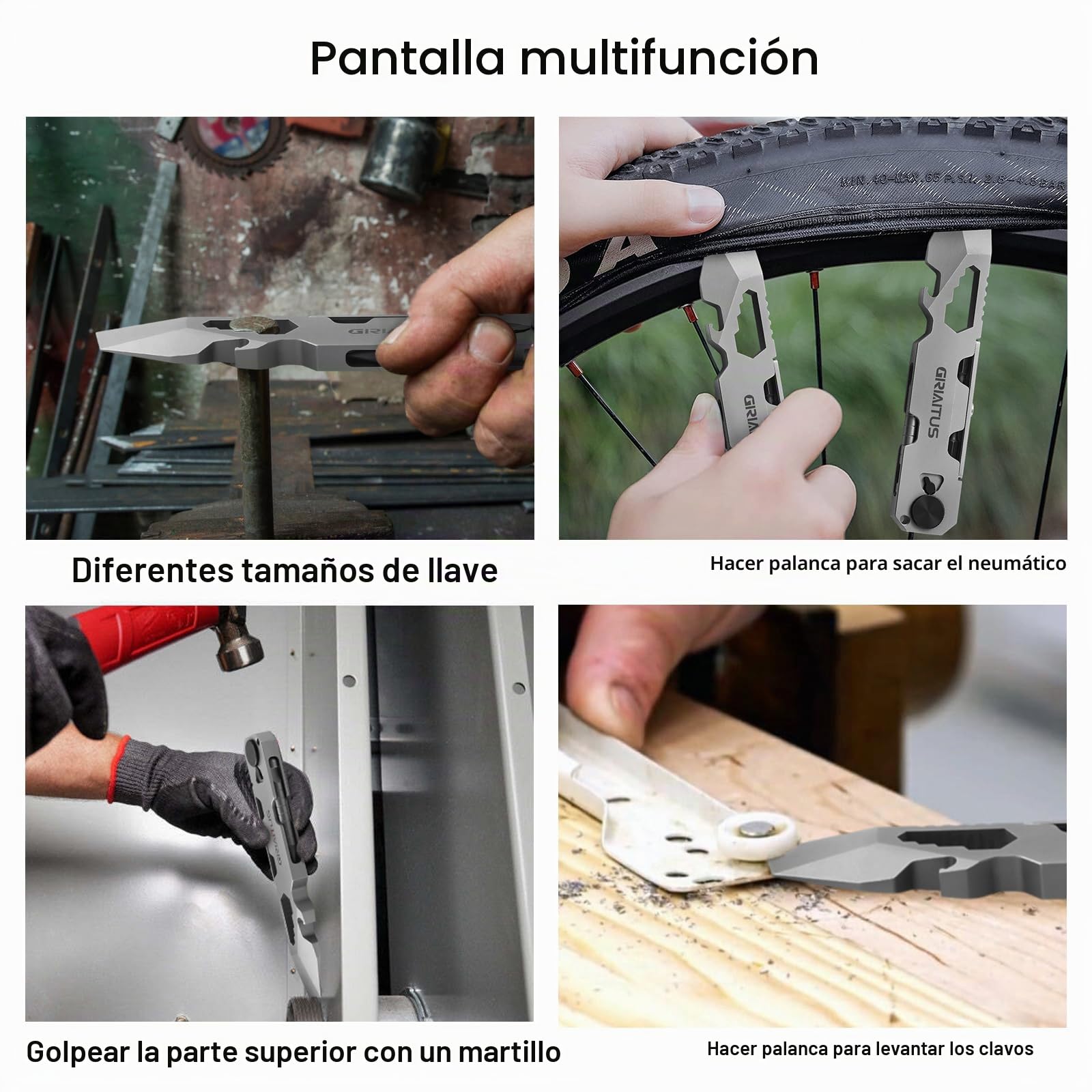 Multiherramienta EDC con barra de palanca con destornillador de trinquete bidireccional y bolígrafo eterno, llaves, palanca, abridores de botellas y cajas, accesorios para acampar