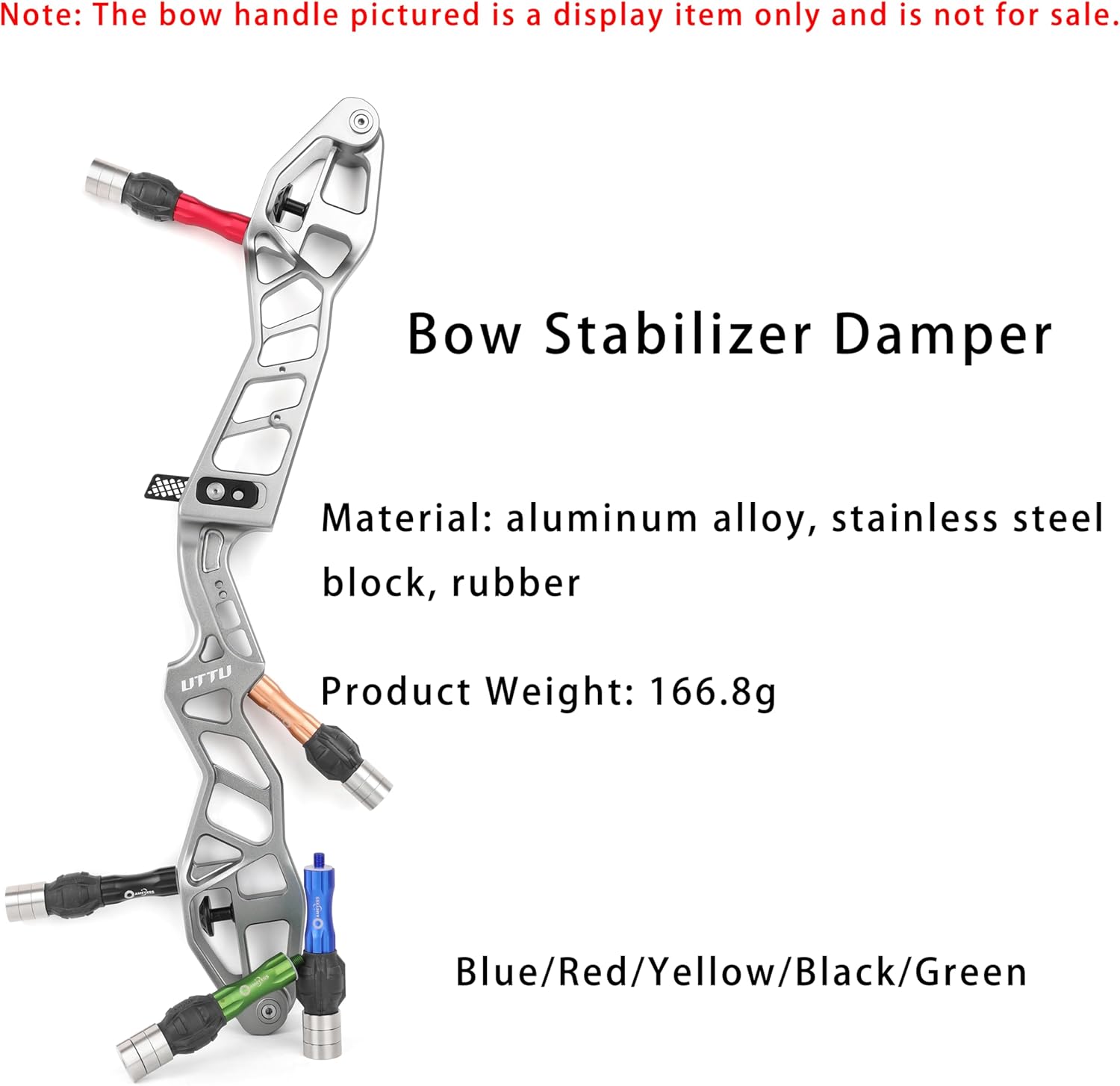 Archery Bow Stabilizer Bow Handle Damper Mounting Compound Recurve Bow Riser Shock Absorber Accessories for Outdoor Hunting Target Archery Shooting Training