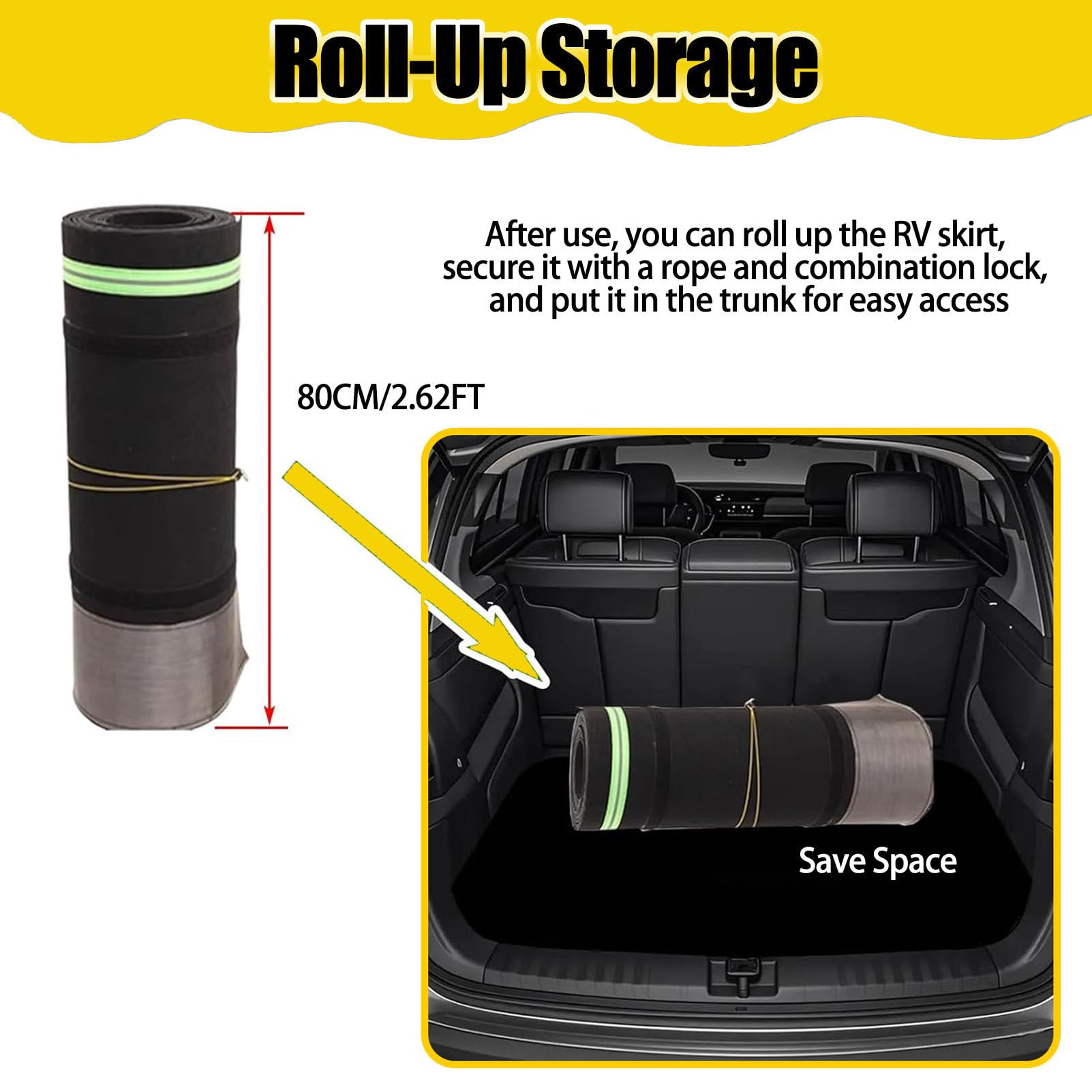 Faldón para Autocaravanas En Invierno, Faldón Aislante para Caravanas con Base De Malla De Acero Reforzada, Base Resistente Al Viento Y Apta para Cualquier Clima para Remolques Viaje 14m/46ft
