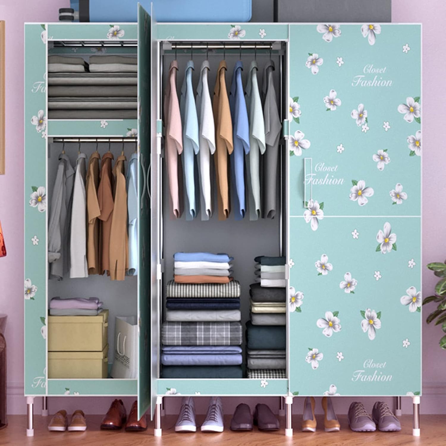 Portable Clothes Closet Large Multiuse Closet Wardrobe