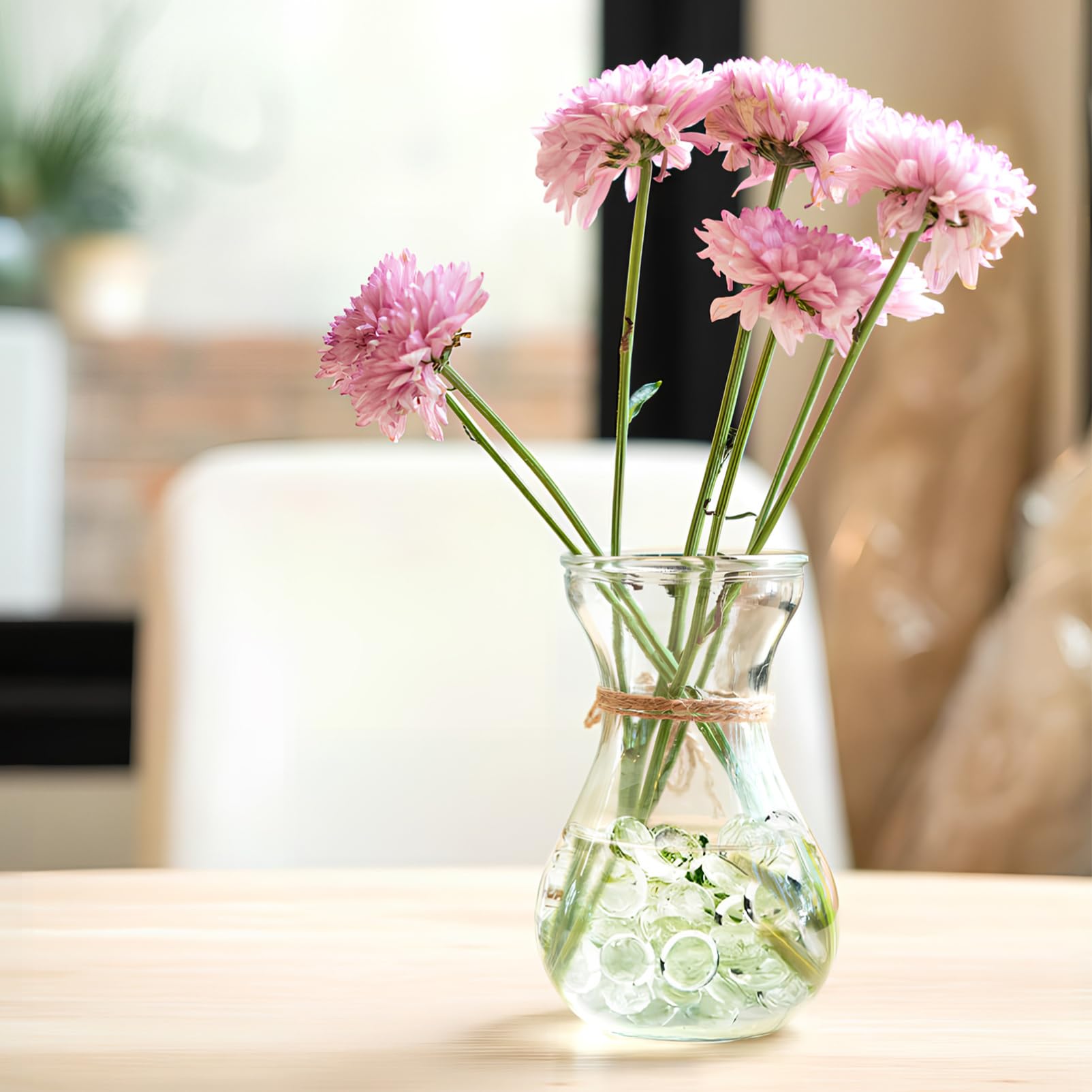 SEWACC Perles de Verre Transparentes et Remplissage Vase Élégant pour Vases 500 Décoration Cheminée Galets Plats et Ronds en Verre Résistant