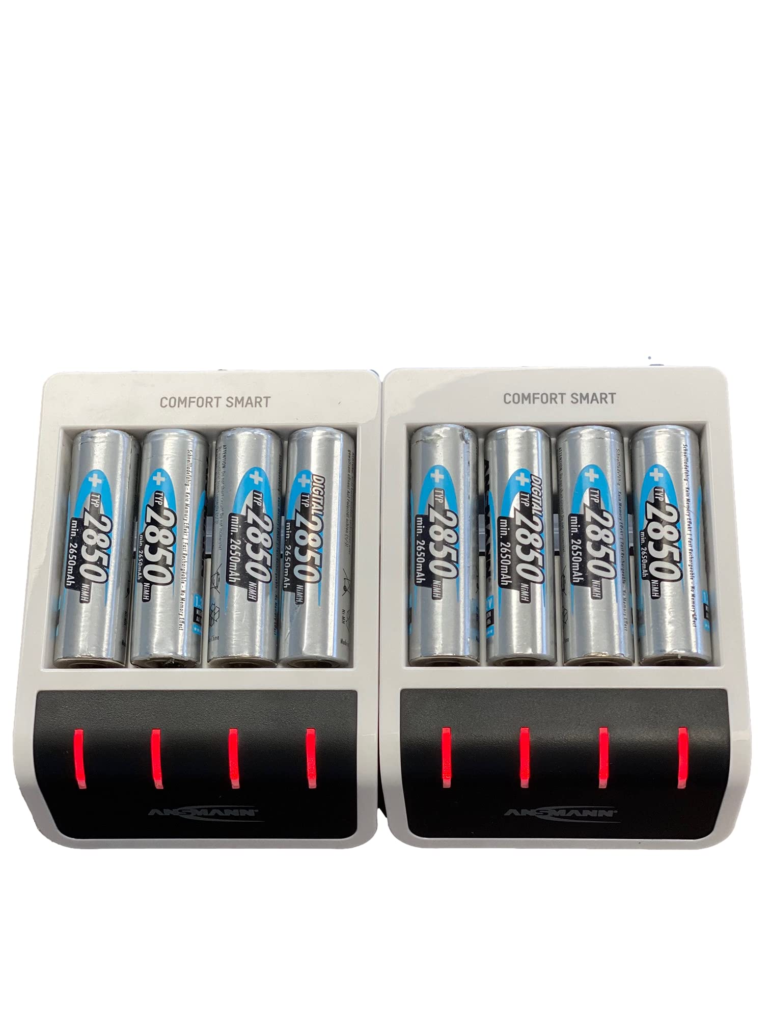 Ansmann Comfort Smart Charger Bundle for 1-8 AA/AAA Rechargeable Batteries