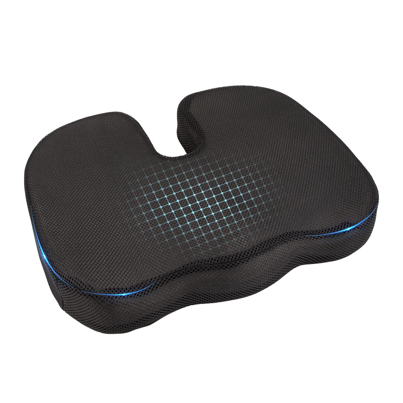 Cojín de asiento ortopédico, cojín de asiento para silla de oficina, cojín de coxis, cojín ergonómico, cojín de espuma viscoelástica, cojín de coxis para avión, coche, hernia de disco