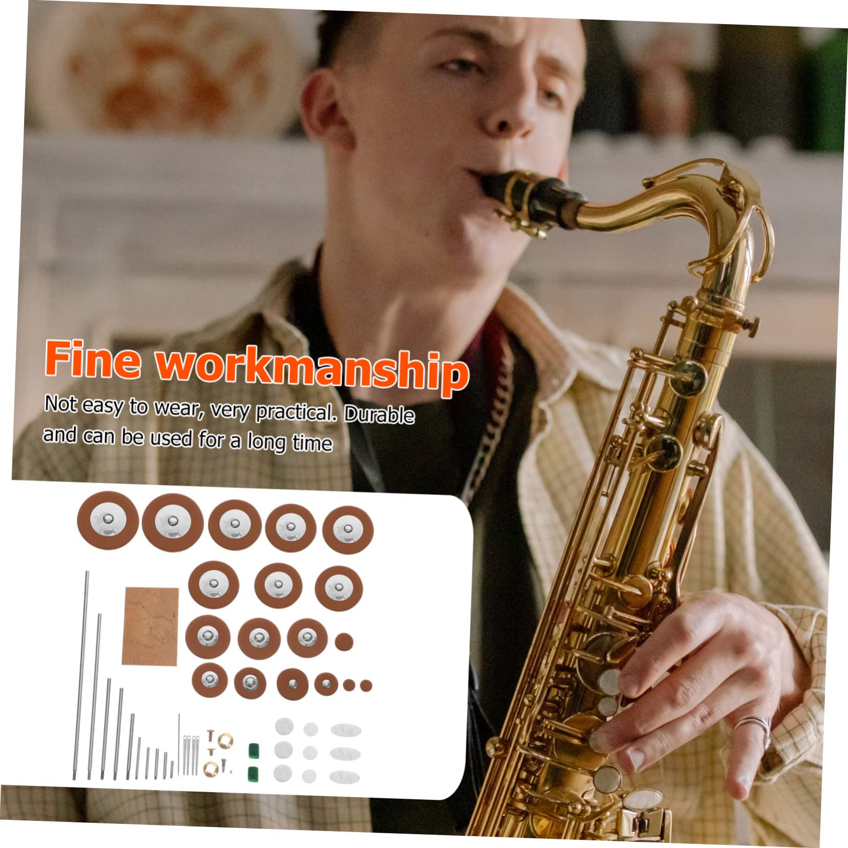 Toyvian Kit la Riparazione Sassofono Contralto Viti e Ricambi in Plastica, Metallo e Materiale Pelle, Facile da Sostituire per Strumenti a Fiato, per Musicisti e Officine