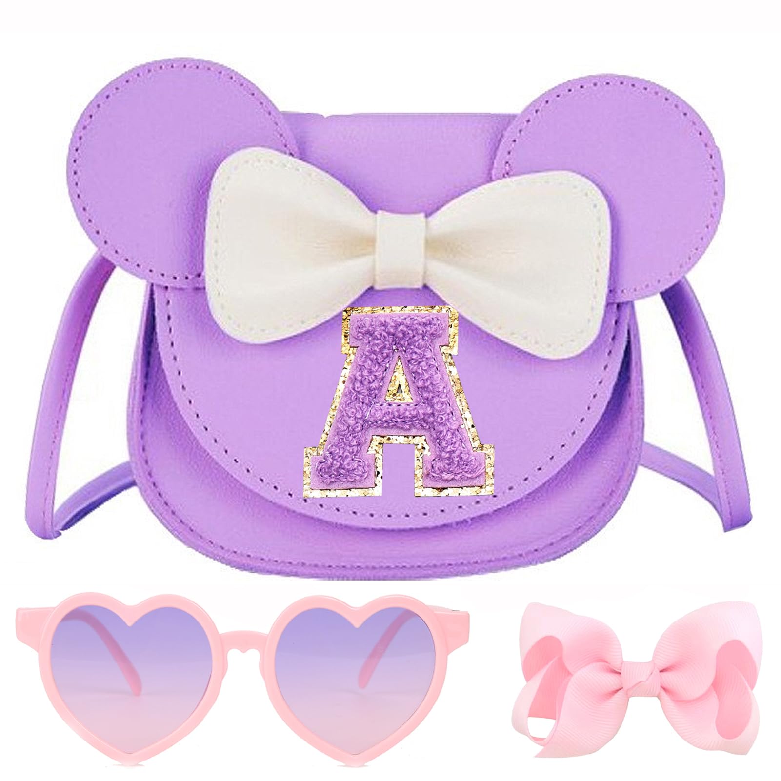 PRLINJSK Toddler Purse for Girls Birthday Gift, Little Girls Purse Kids Wallet Mouse Crossbody Bag Gift Set