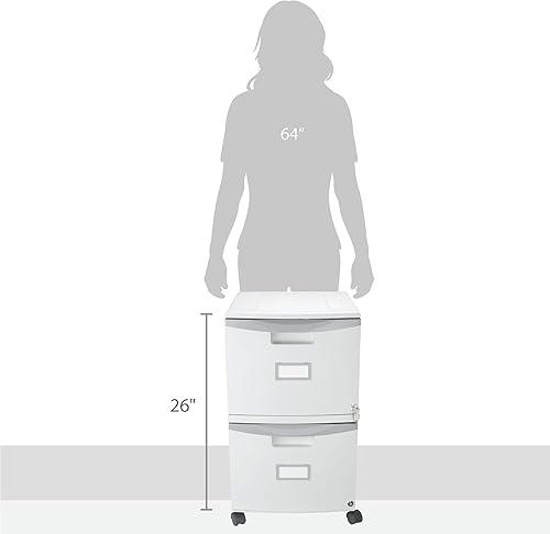 Miniatura 3 de Storex (61310B01C) archivador movible con 2 cajones y traba, de 18.25" x 14.75" x 26", color gris., Gris