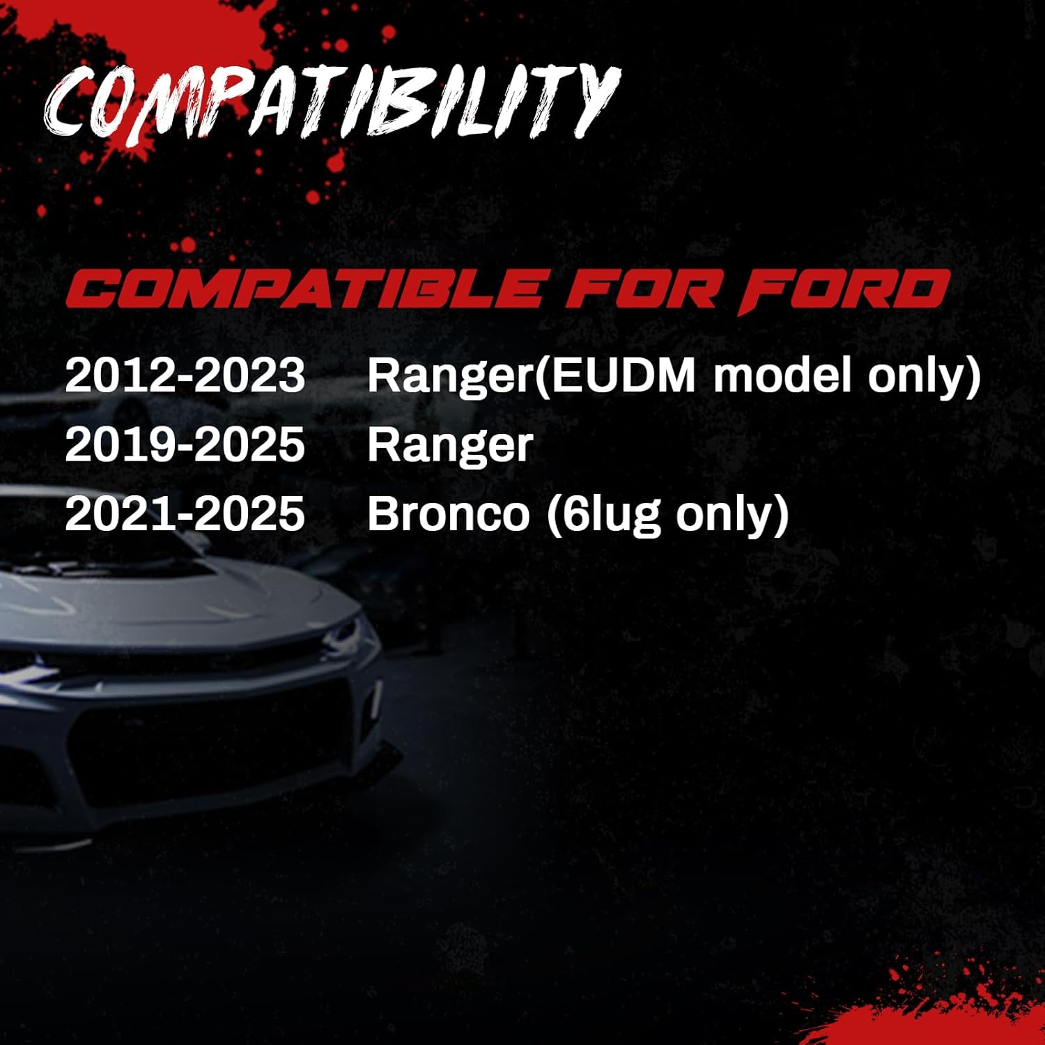 6x5.5 (6x139.7mm) Hubcentric Wheel Spacers 1.5" for 2019-2024 Ford Ranger XLT Lariat Raptor, 6 Lug 38mm CNC Forged Wheel Spacers with 93.1mm Bore M12x1.5 Studs for 2021-2024 Bronco- 2PCS