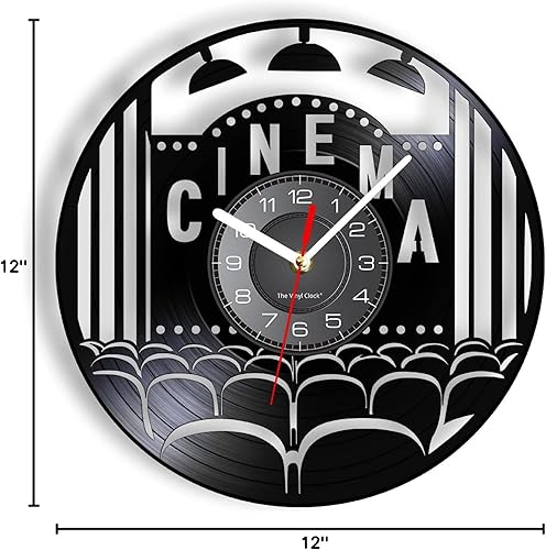 Miniatura 8 de Reloj de pared  Reloj de vinilo de corte de 12 pulgadas, Gramófono, Lp, para colgar en la pared, para fanáticos del cine