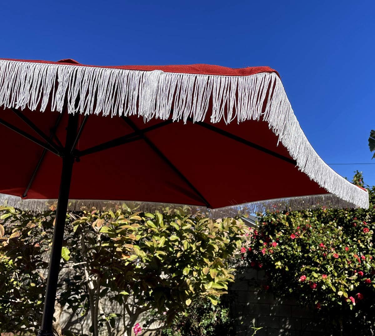 BELLRINO DECOR Replacement Tassel Edge BRICK Umbrella Canopy for 9ft 6 Ribs (Canopy Only) C003-6B-BRICK