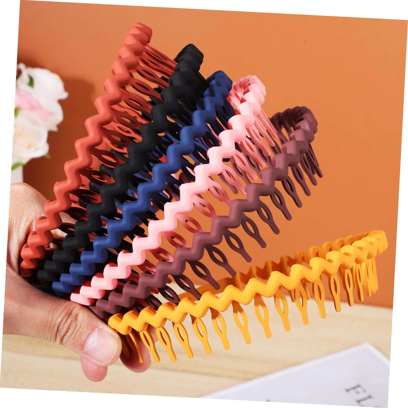 Baluue 5 Set Di Fasce Per Per Donne Con Design Ondulato Fasce Per Con Dentini Per Ricci Cerchietti Sottili Per Per Adolescenti 6 Pezzi * 5
