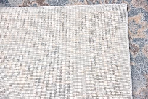 Miniatura 16 de Unique Loom Paris Collection - Alfombra tradicional envejecida en tonos pastel azul claro (5 pies x 8 pies)