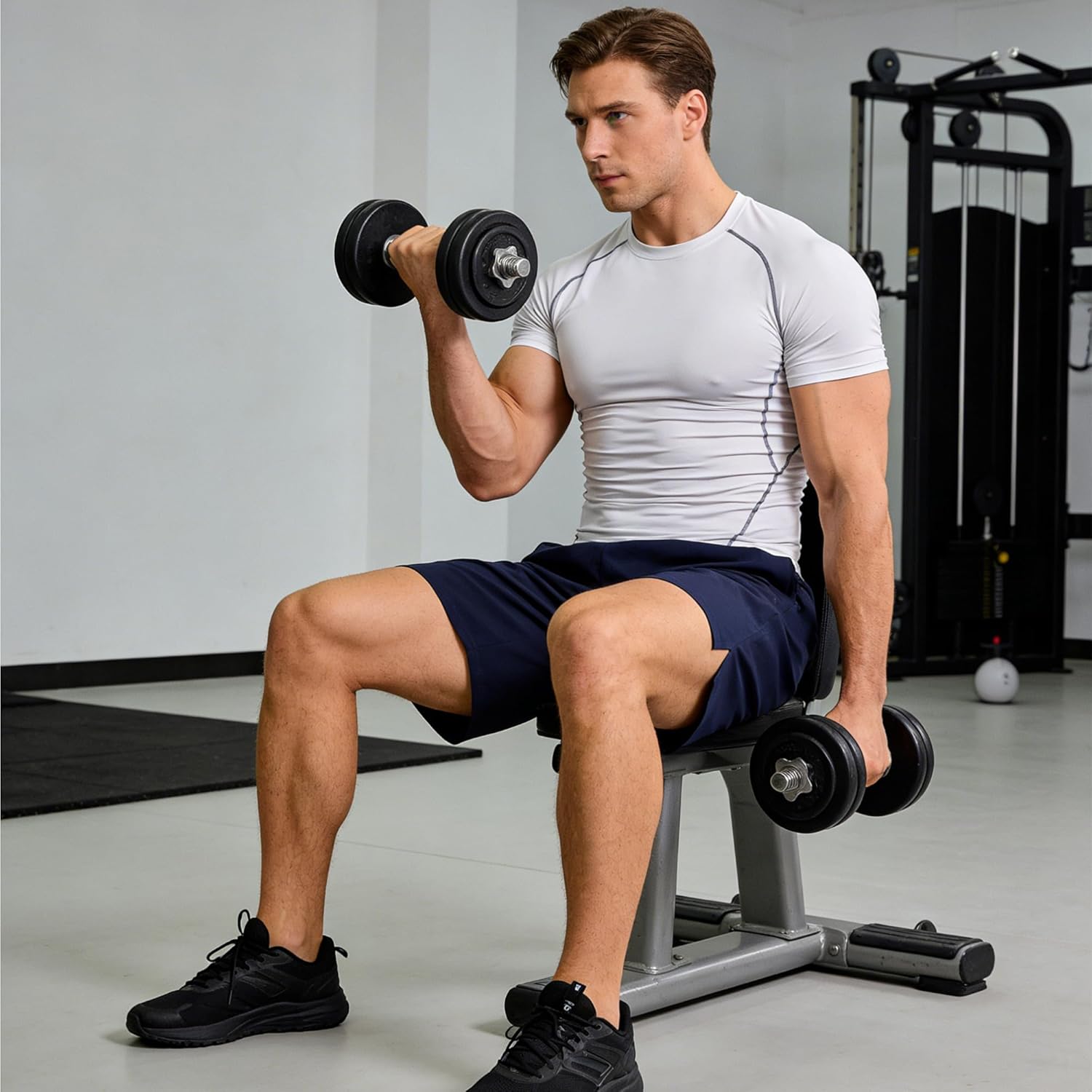 Mens Athletic Shorts Quick Dry Running Shorts with Zipper Pockets Lightweight for Gym Workout Basketball