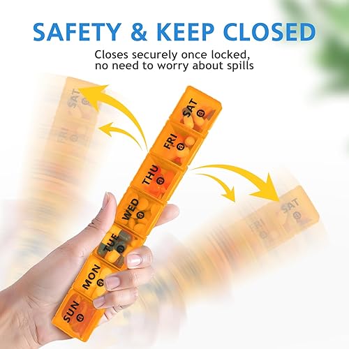 Miniatura 6 de Paquete de 2 organizadores de pastillas semanales grandes, organizadores de pastilleros de 7 días una vez al día, contenedor de pastillas de Am Pm