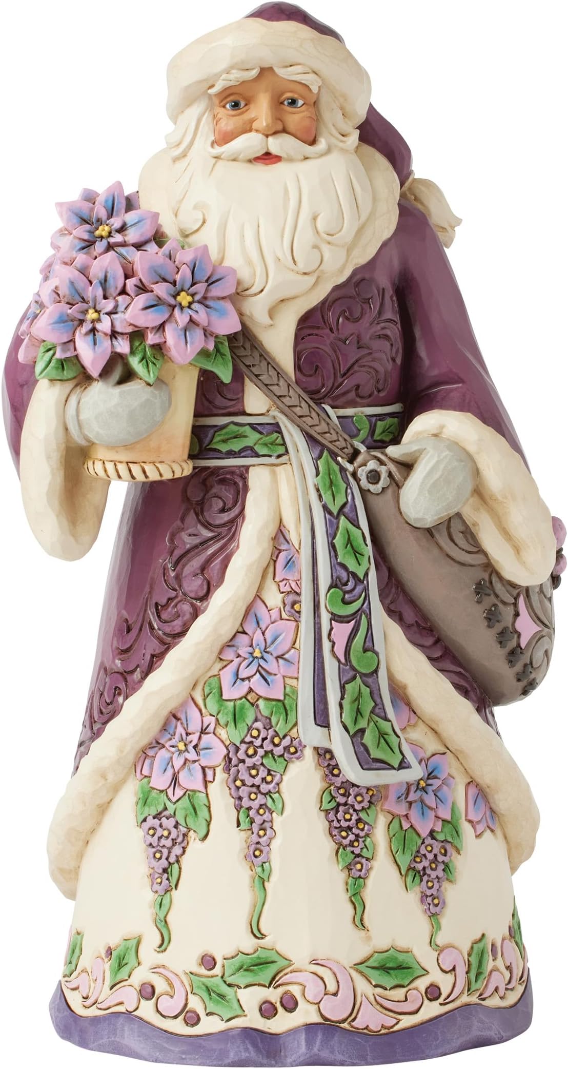Jim Shore Heartwood Creek Santa Wearing Purple Royal Holiday Figurine, 10.51 Inch, Multicolor