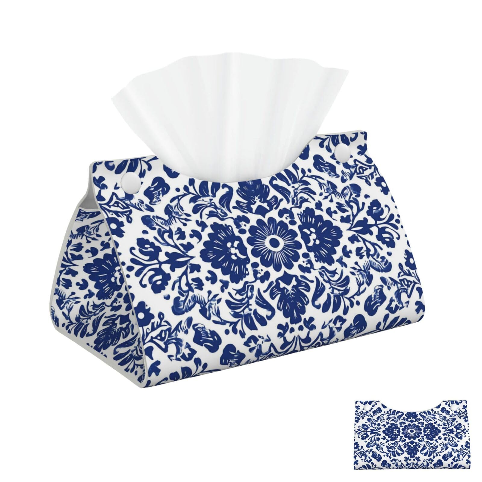 Blue Pattern Tissue Box Cover Square Cube Boxes