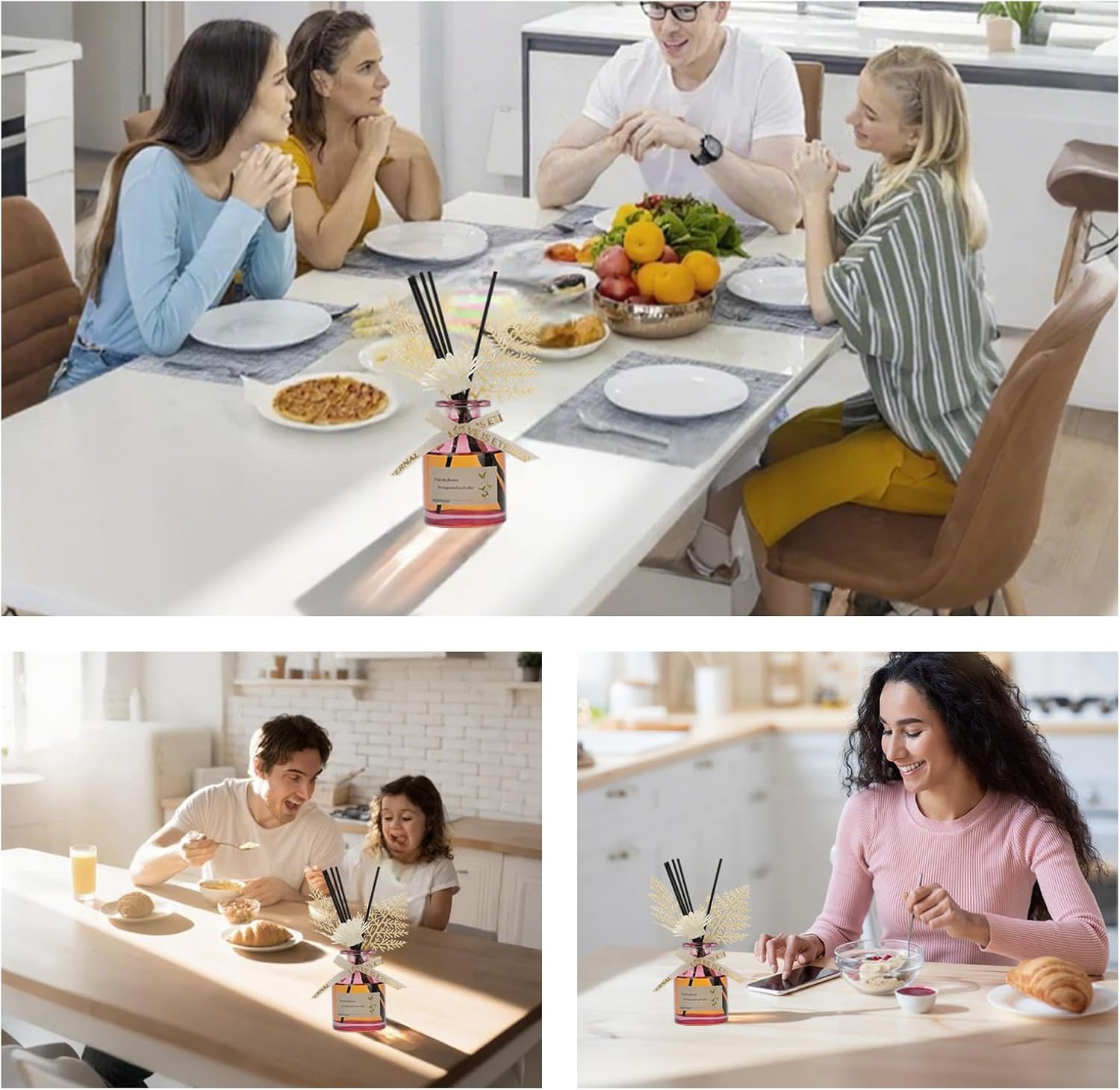 Rose Reed Diffuser, 130ml Oil-Based Long Lasting Home Fragrance with Natural Reed Sticks, Rose Scent for Bedroom Living Room Office Home - Image 5