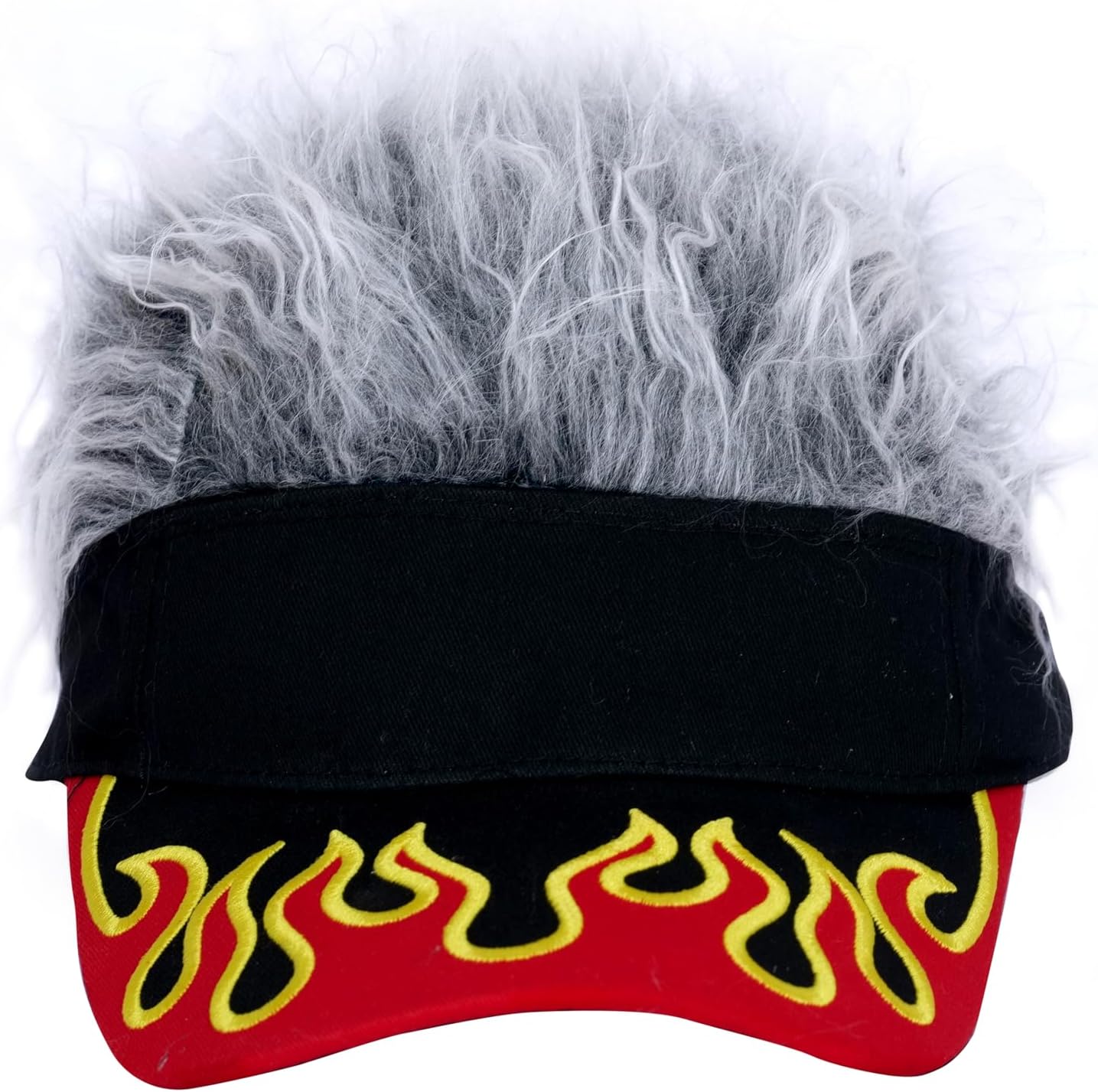 Men's Visor with Hair Fake Hairs Visor Hat with Hair for Men Funny Spiked Sun Hats Novelty Baseball Wig Caps Birthday Gift - Image 2