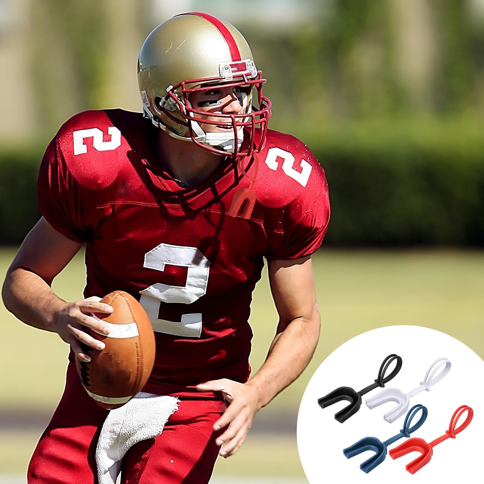 Seematn 40 paradenti con cinghia, per adulti, per basket, lacrosse, hockey, wrestling