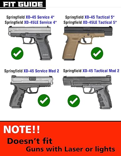Miniatura 2 de Funda para pistola XD45 OWB para servicio Springfield XD-45XD-45LE, Springfield XD-45XD-45LE Tactical, XD-45 TacticalService Mod 2, funda exterior