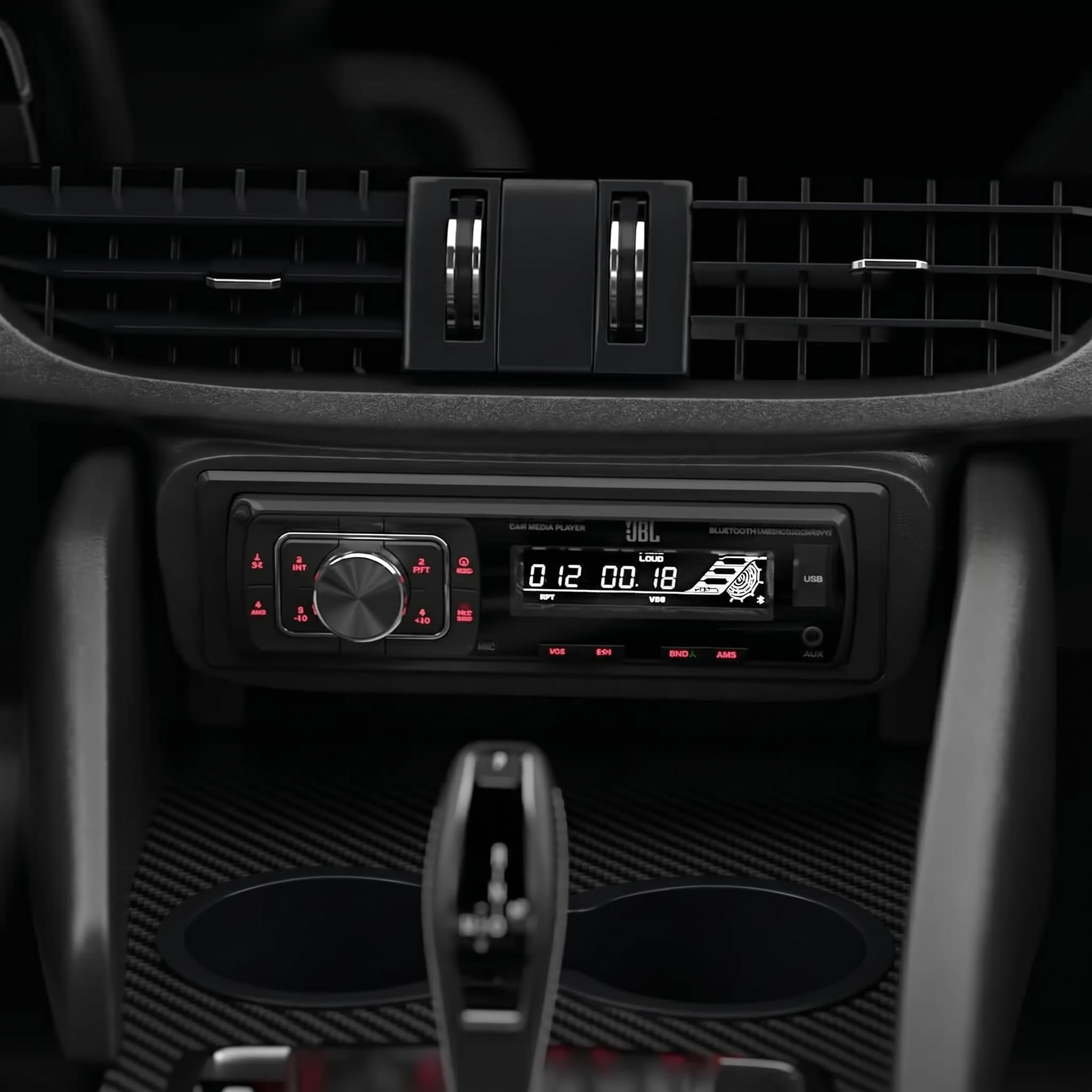 JBL Celebrity 150 Radio Coche Bluetooth por Harman Kardon Am/FM Auto Radio | 1 DIN Universal con Pantalla Desmontable y función de Manos Libres Coche Bluetooth, 4x50W, USB, SD, AUX y 2 Salidas RCA