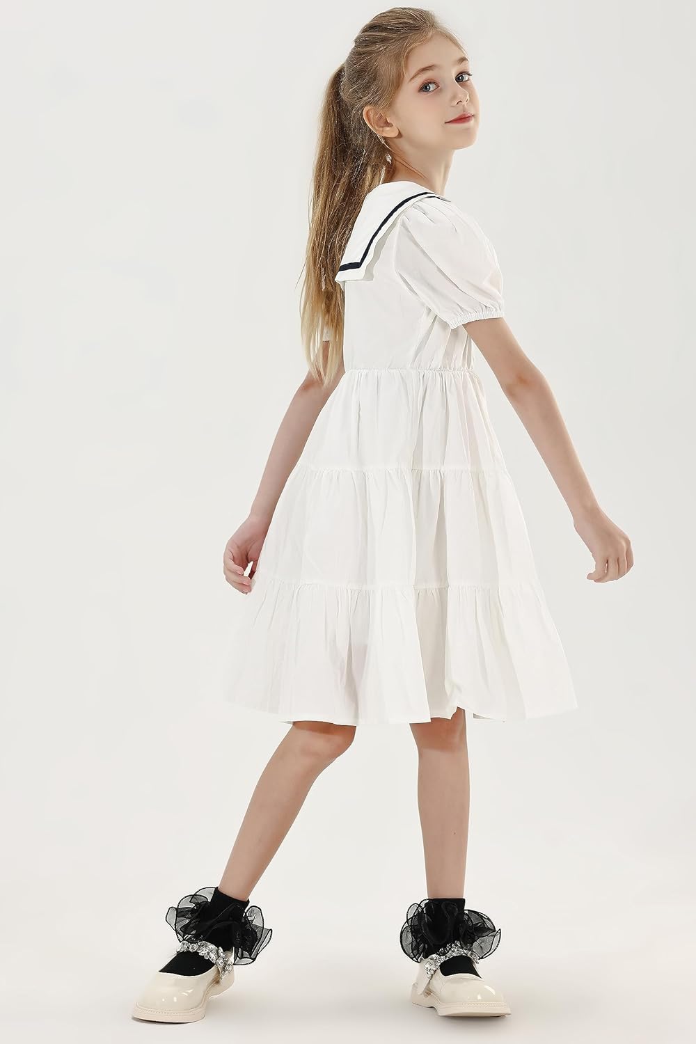 Baby Girls Cotton Double Lace Turn Cuff Socks with Big Ruffles for Infant Toddlers and Kids - Image 3