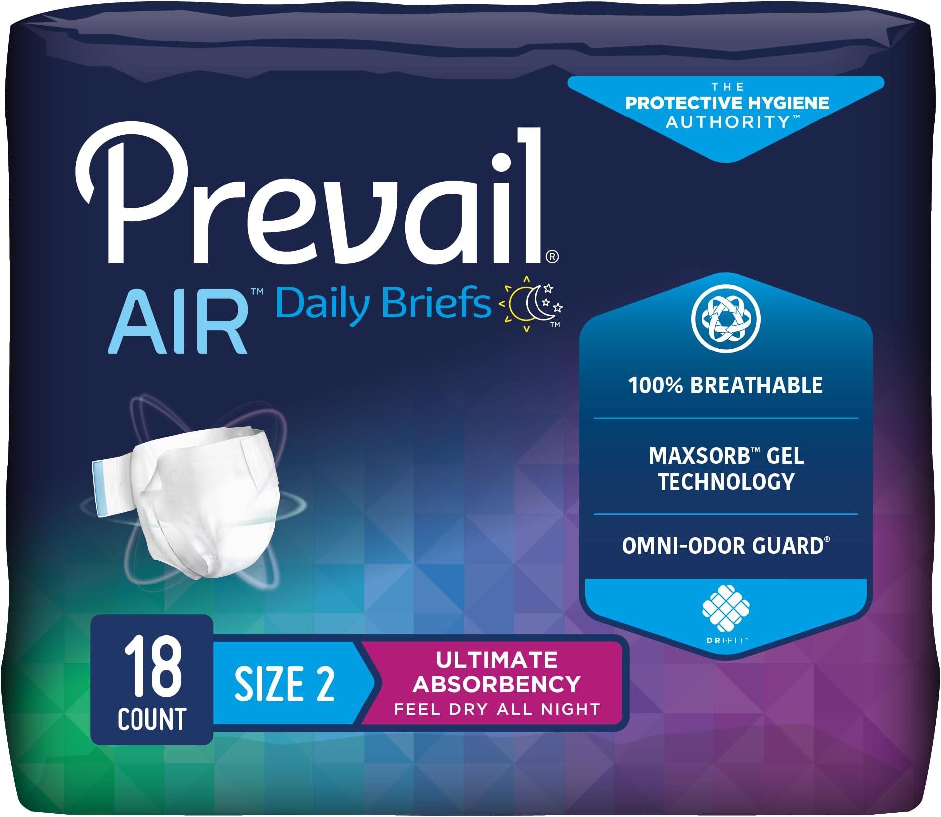 Breezers 360 Incontinence Briefs, Ultimate Absorbency, Size Two, 72 Count