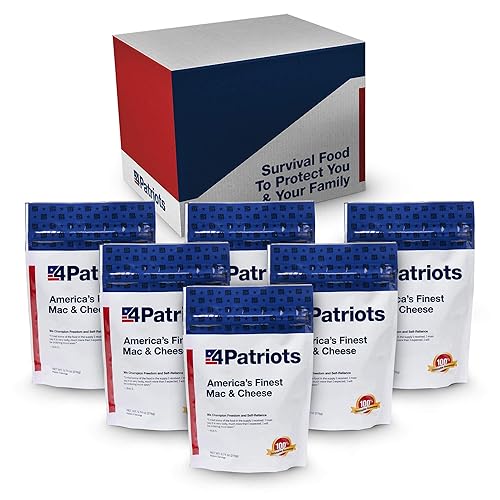 4Patriots Americas Finest Mac Cheese Pasta deshidratada liofilizada para camping mochileros o emergencias buena fuente de proteínas diseñada para
