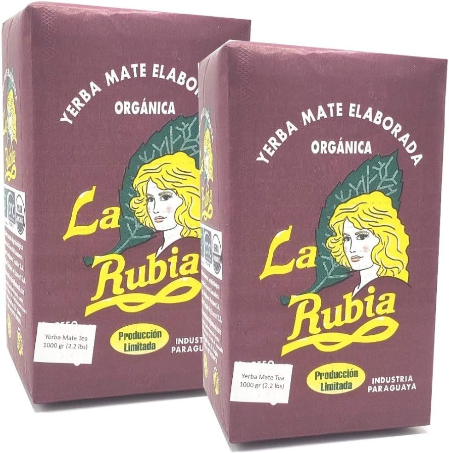 La Rubia Organic Yerba Mate with Stems 1 kg (2.2 lbs) 2 Pack