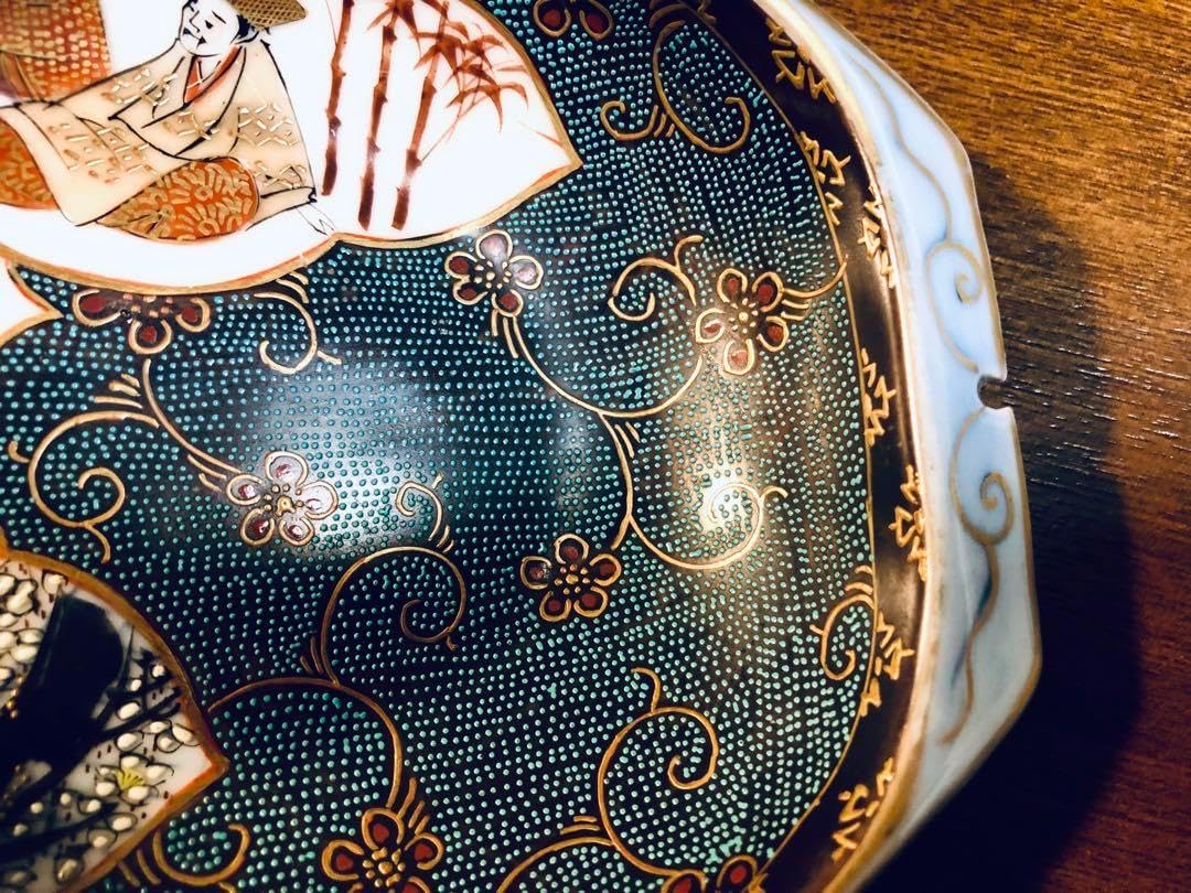 1114中国 清時代 青華花卉紋中皿② アンティーク 送料込み1115