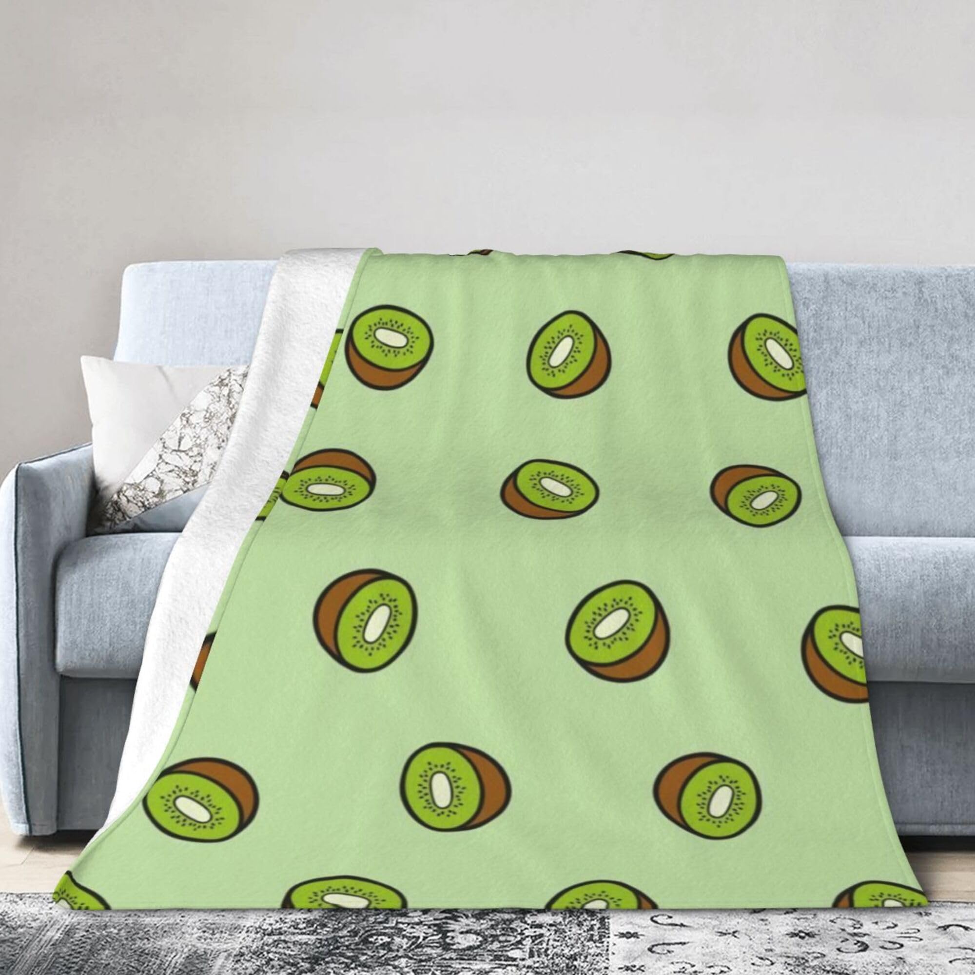 Melbrakin Black Cartoon Kiwi Blanket Super Soft Flannel Blanket Comfy Cozy Throw Blanket Couch Lightweight Blankets For Living Room Bedroom 50"X40"