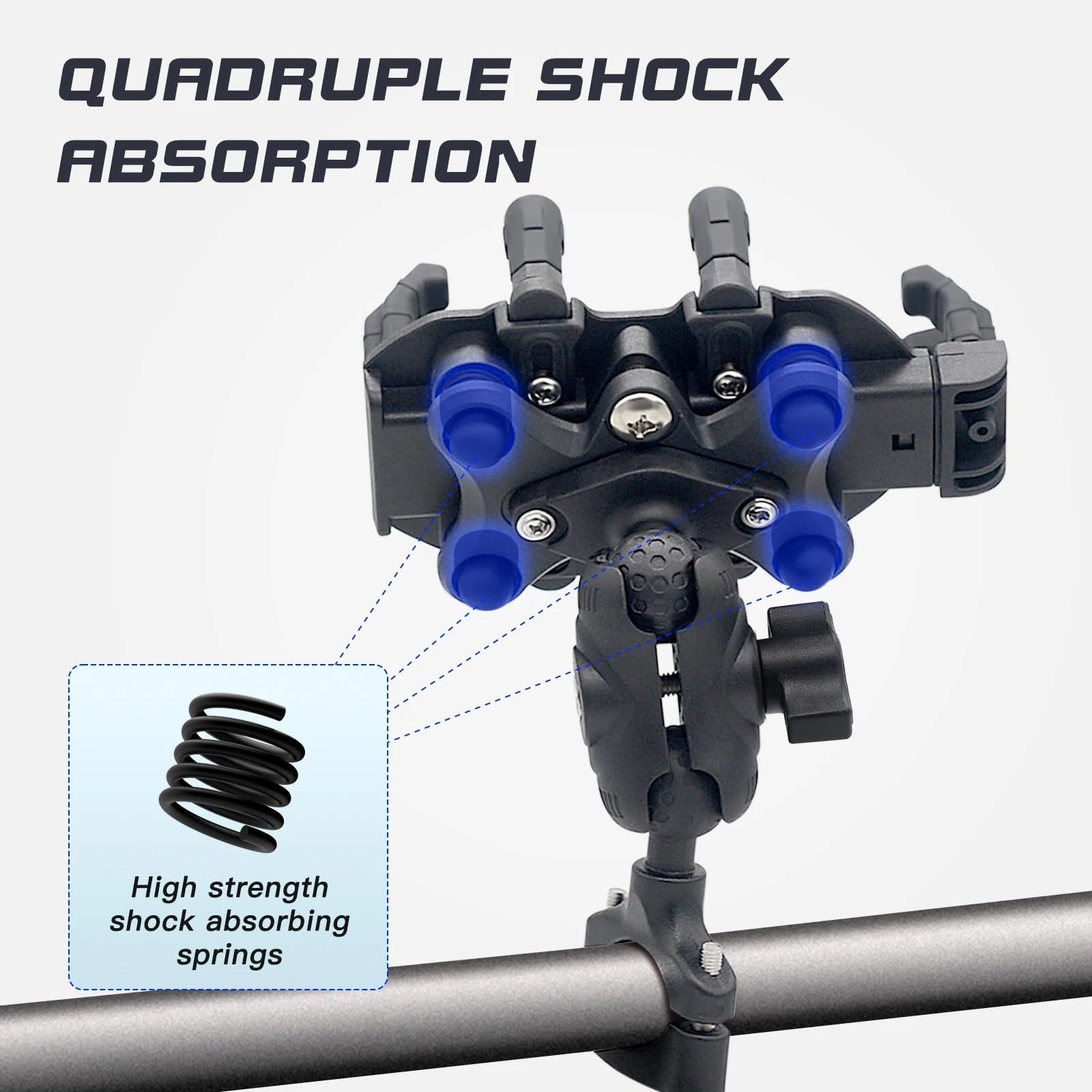 Support GPS Moto Support De Téléphone pour Moto avec Amortisseur Vibrations, Portable pour, Rotation Réglable, À Rotule pour