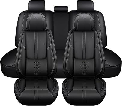 Leather Seat Covers for Chevrolet Silverado 1500 1999-2025 2026,Premium Car Seat Covers Full Set for for SUV Pick-up Truck Sedan,Waterproof Car Seat ProtectorsBlack
