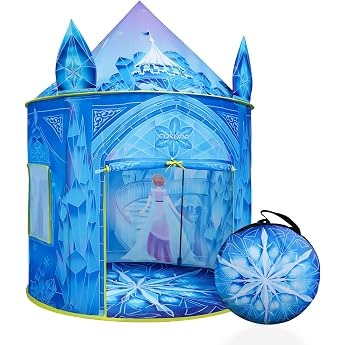 cosone Frozen Castle Tent for Girls, Princess Play Tent for Indoor and Outdoor Pop-Up Kids Tent with Carry Bag for 3-8 Years 