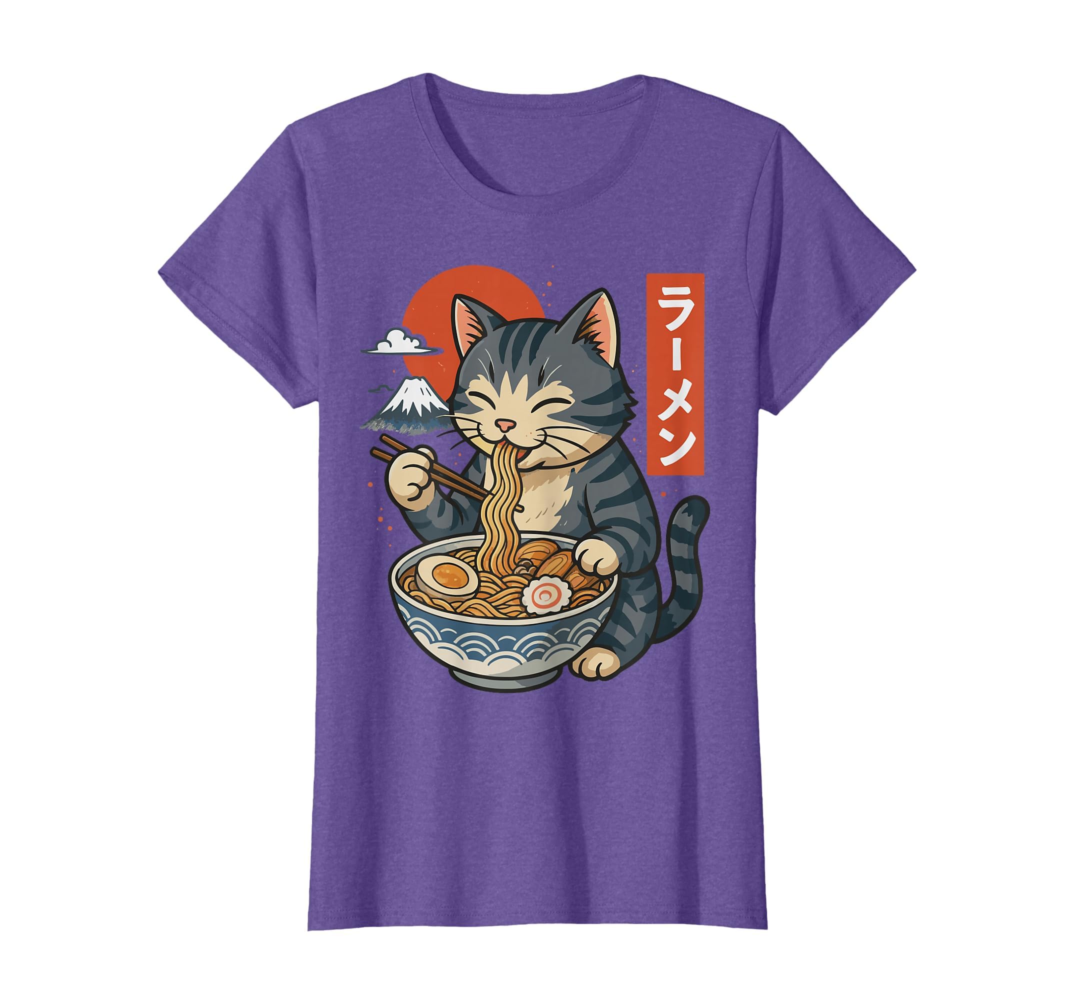 Anime Cat Eating Ramen Retro Kawaii Ramen Cat T-Shirt